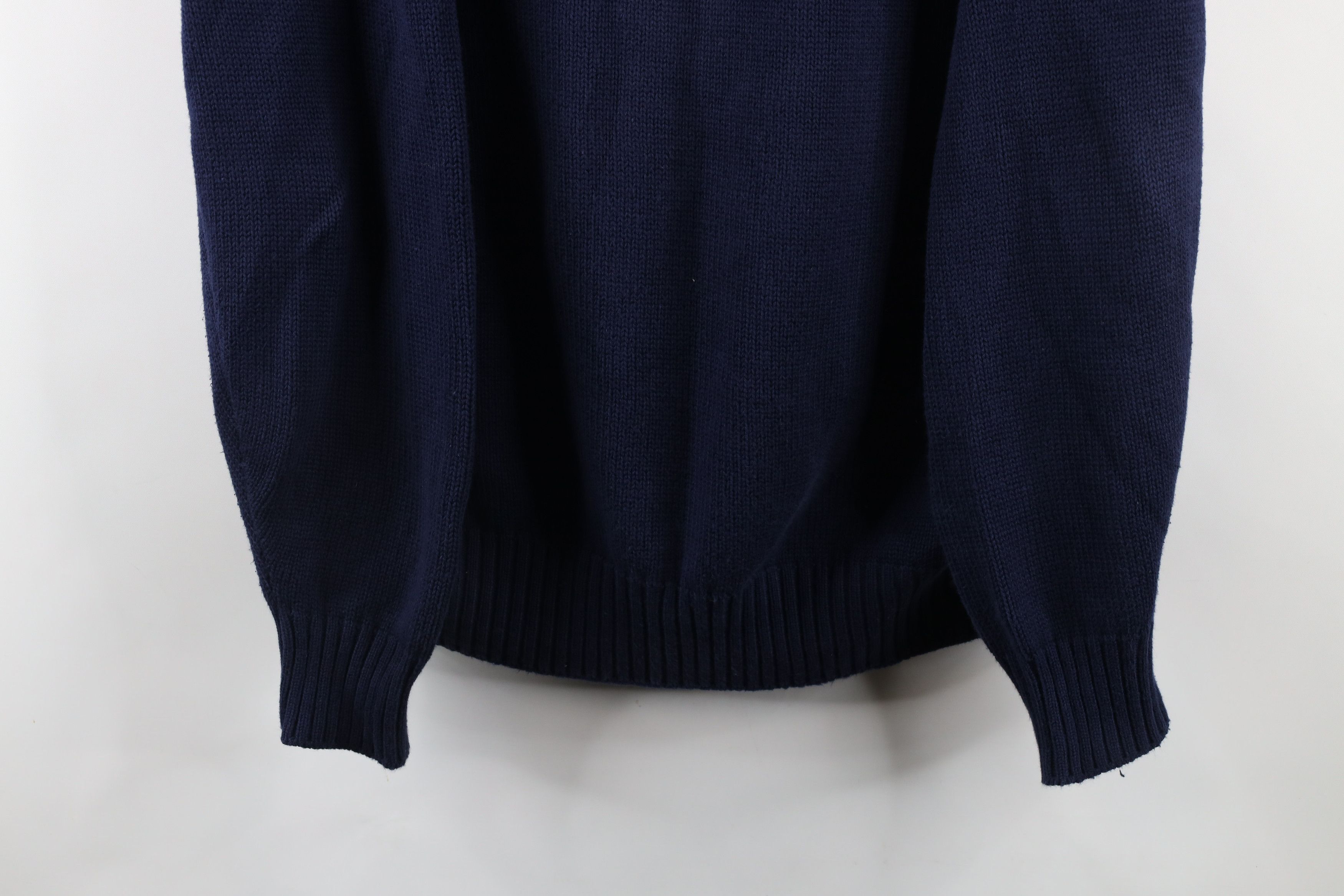 Lands' End × Vintage Vintage 90s Lands End Blank Cotton Knit Sweater Blue USA Size US XL / EU 56 / 4 - 3 Thumbnail