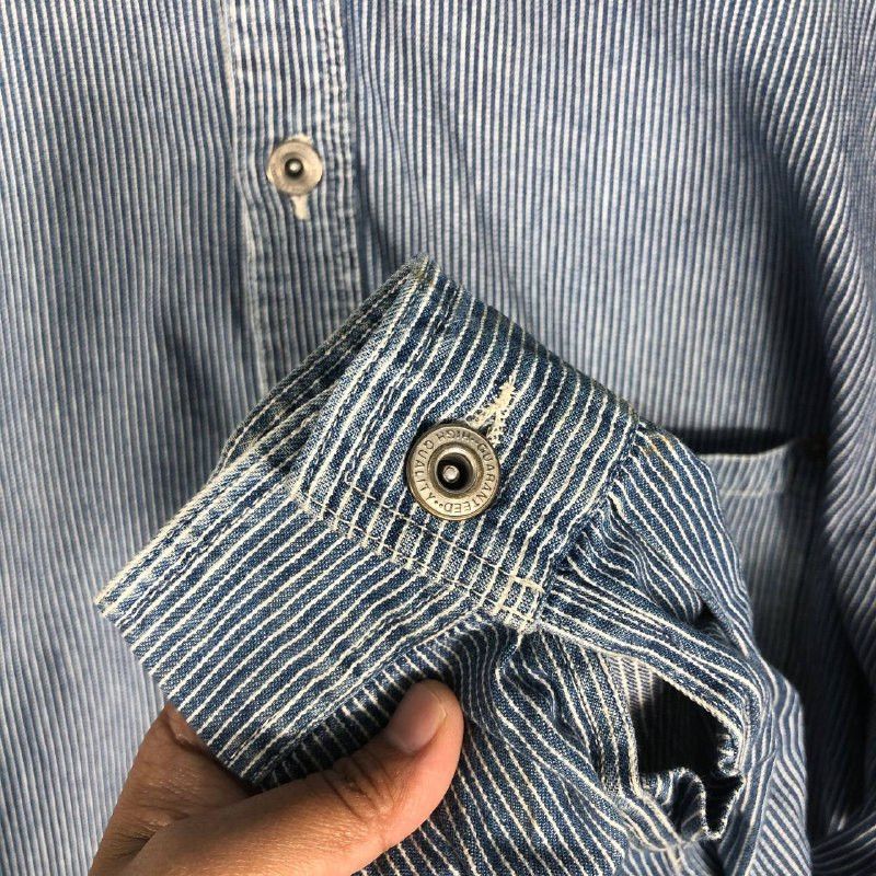 Vintage Vintage Turkeybears Striped Denim Shirt Size US M / EU 48-50 / 2 - 7 Thumbnail