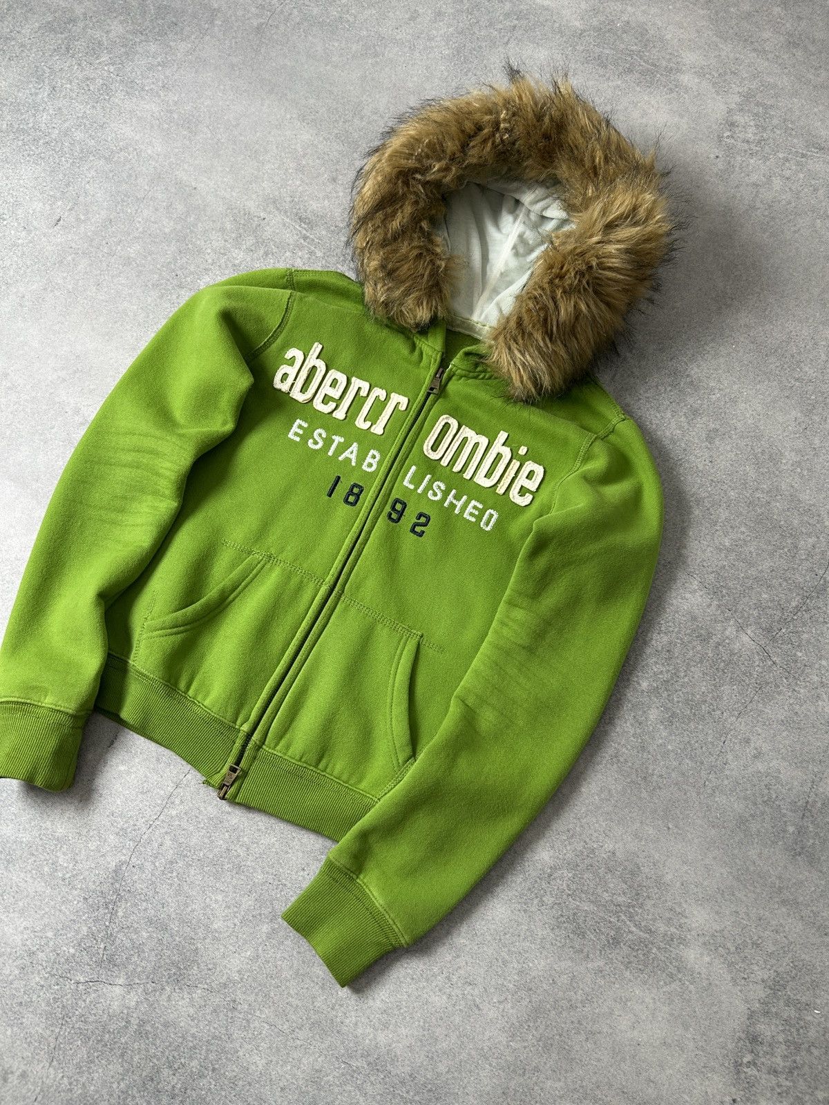 Abercrombie & Fitch Vintage Abercrombie&Fitch green zip-hoodies womens y2k Size S / US 4 / IT 40 - 3 Thumbnail