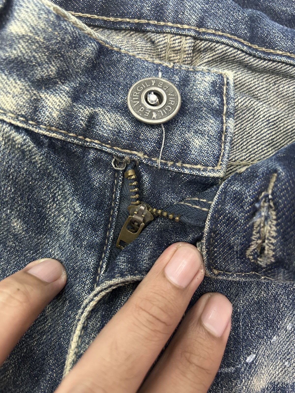 Japanese Brand × Vintage ED VIRGIL Paints Trashed Distressed Jeans Size US 32 / EU 48 - 13 Thumbnail