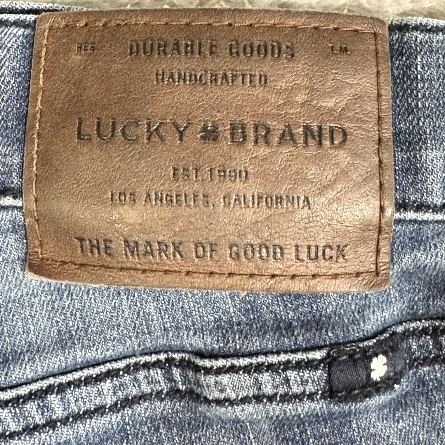 Lucky Brand Lucky Brand Jeans Mens 40x30 Blue 410 Athletic Slim Whiskered Medium Wash Denim Shirt? Size US 40 / EU 56 - 3 Thumbnail