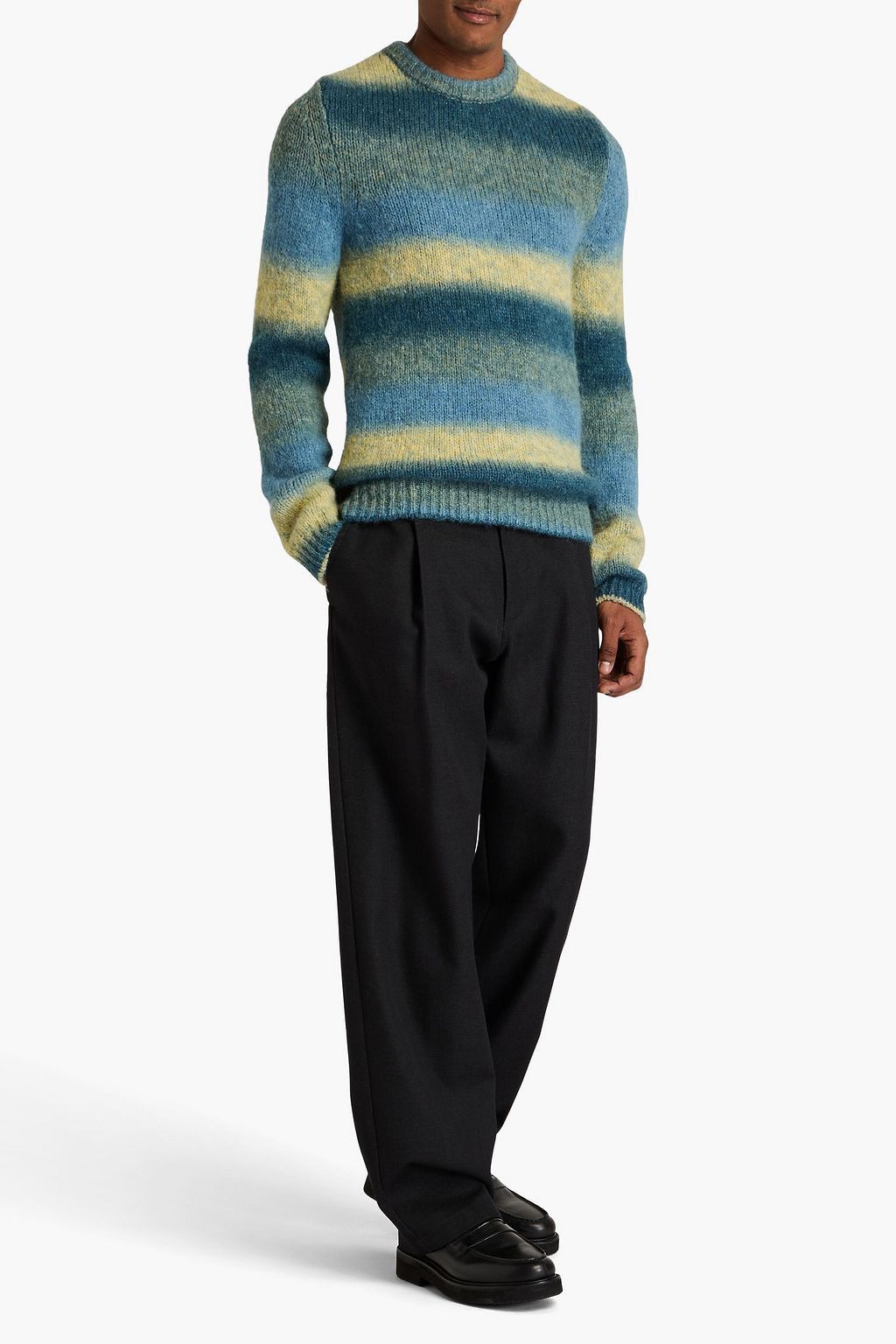 Sandro Sandro Alpaca Mens Stripped sweater M NEW Size US M / EU 48-50 / 2 - 6 Thumbnail
