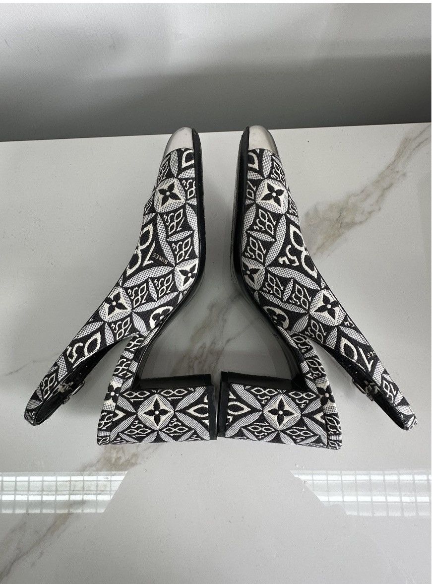 Louis Vuitton Authenticated✅ Louis Vuitton Black White Slingback Heels Size US 6 / IT 36 - 6 Thumbnail
