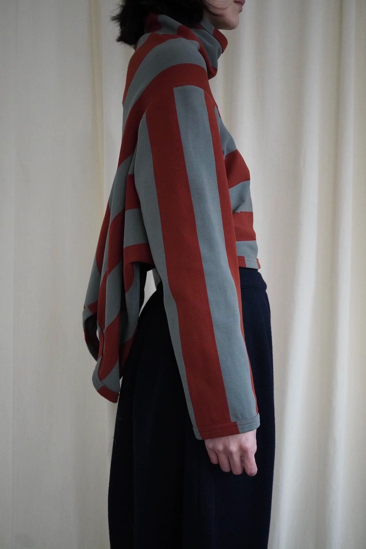 Comme des Garcons CDG 1990AW Dark Orange-Green Striped Multi-Way Top S Size S / US 4 / IT 40 - 3 Thumbnail