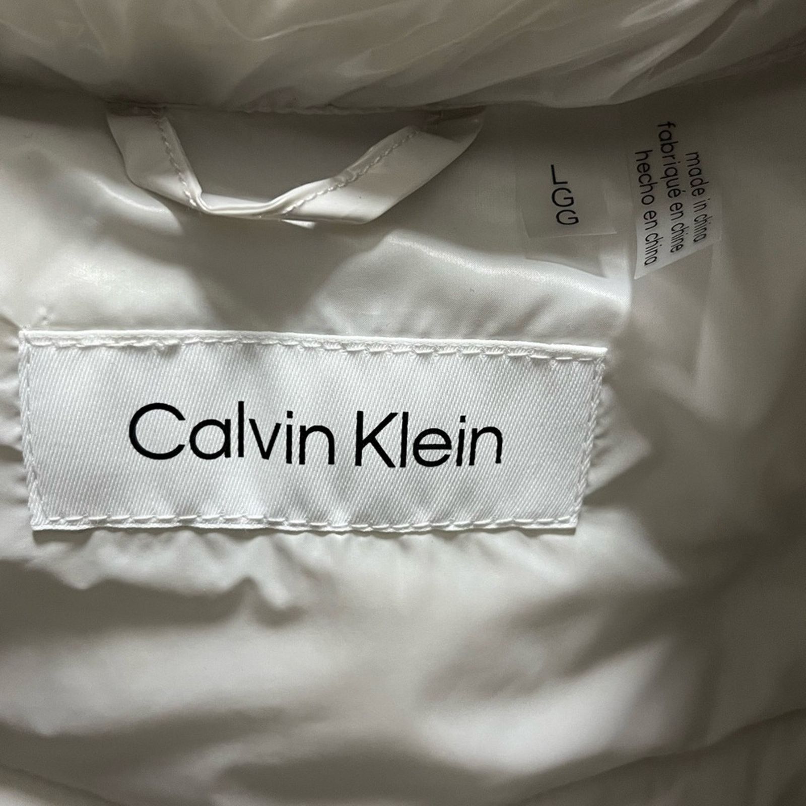 Calvin Klein Calvin Klein Womens L Chevron Hood Jacket White Sorona CK Size L / US 10 / IT 46 - 4 Thumbnail