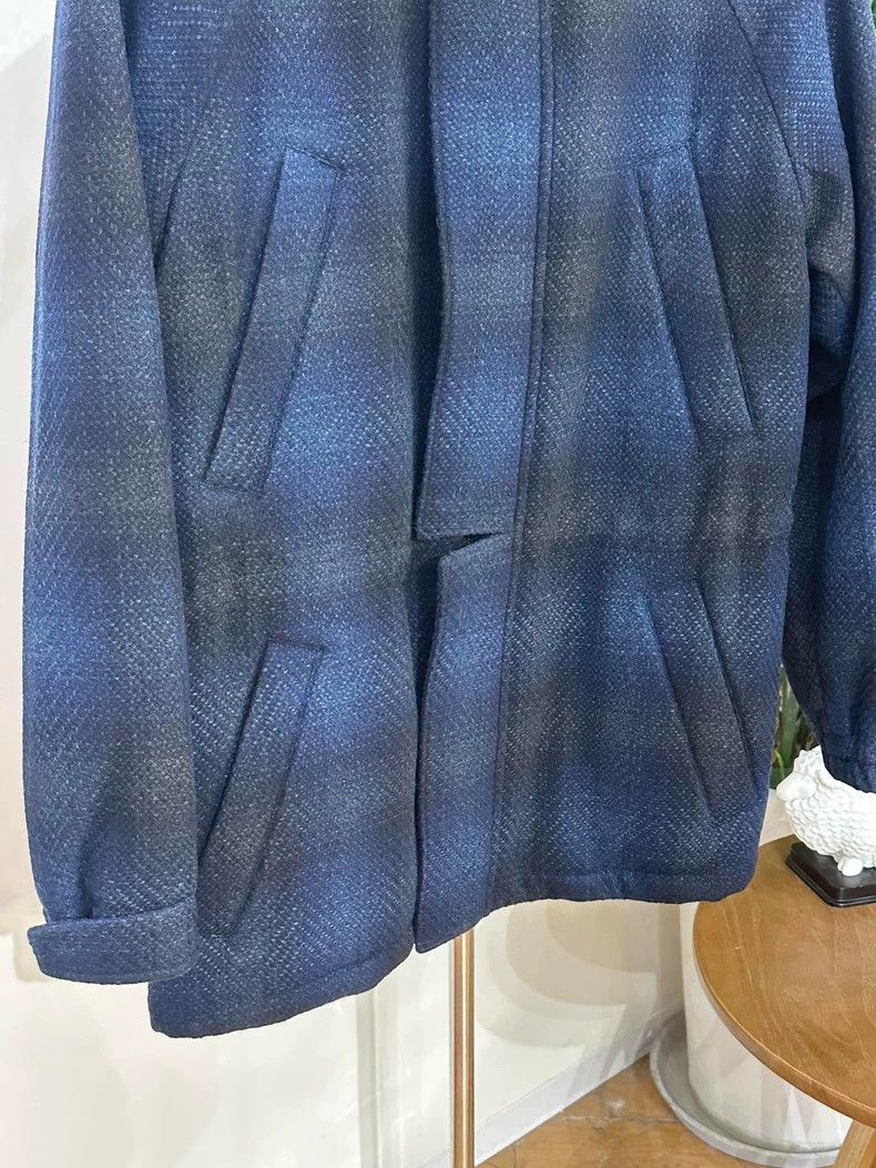 Loro Piana LORO PIANA Blue and black checkered cashmere coat Size XS / US 0-2 / IT 36-38 - 4 Thumbnail