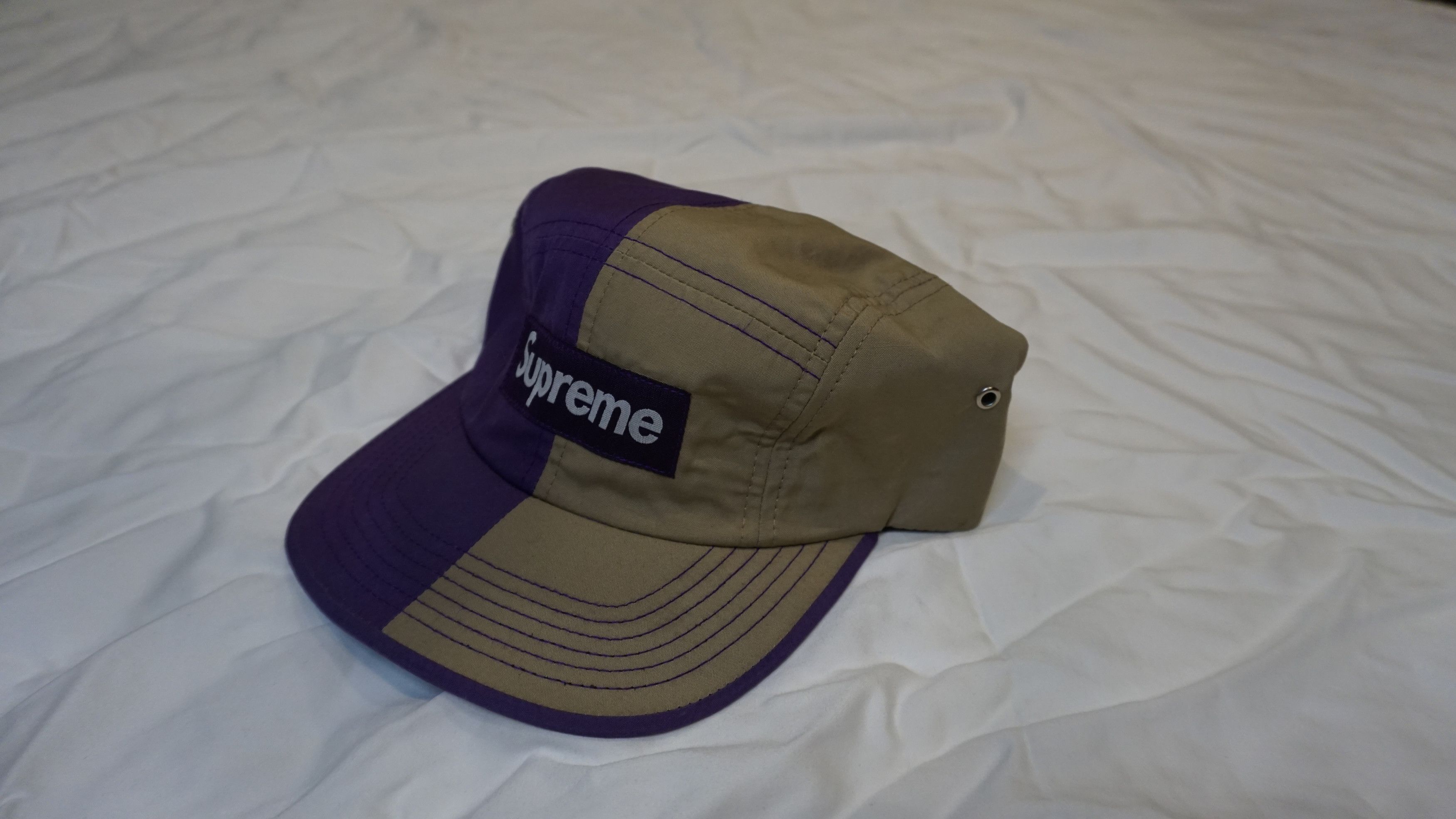 Supreme Supreme Box Logo Split 5 Panel Hat Purple & Tan Size ONE SIZE - 2 Thumbnail