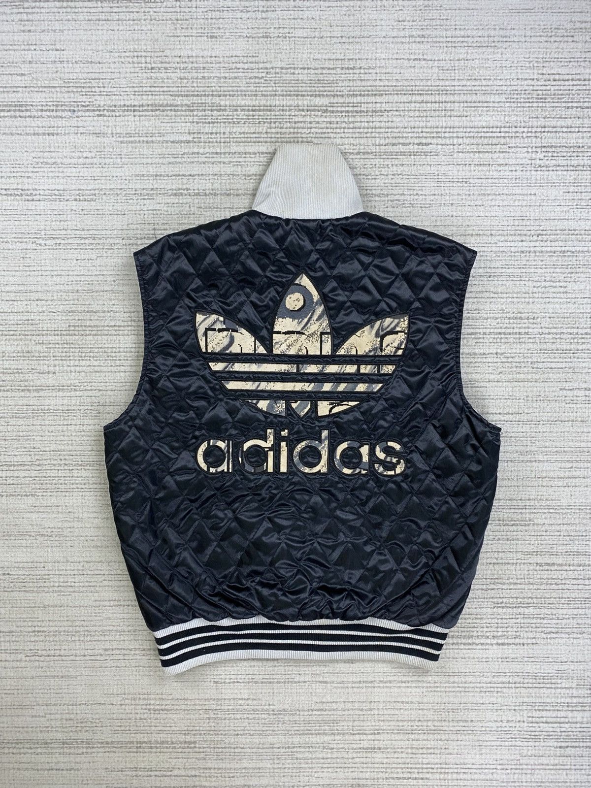 Vintage 90s Adidas Trefoil Big Logo Vest Jacket