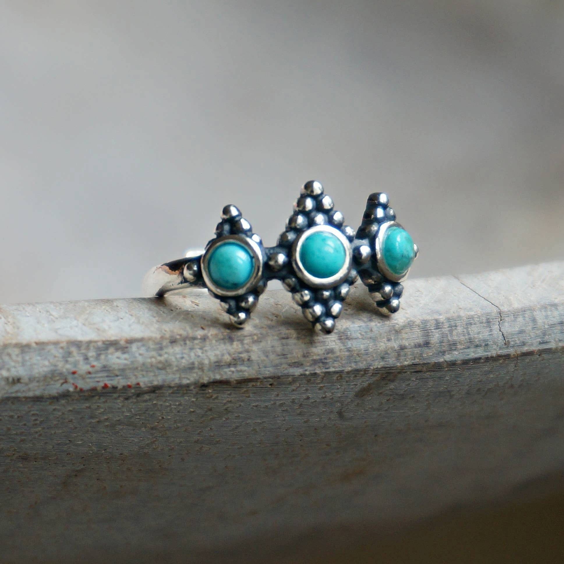 Other Boho Native American Turquoise Treasures: Adjustable Sterlin Size ONE SIZE - 2 Thumbnail