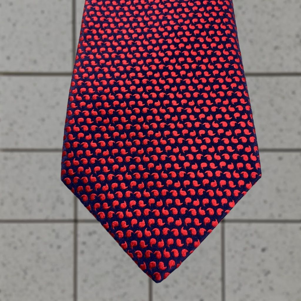 Charles Tyrwhitt VINTAGE? No. Charles Tyrwhitt Silk Tie Red Blue Textured Men Necktie Made England 3.5x60 Size ONE SIZE - 1 Thumbnail