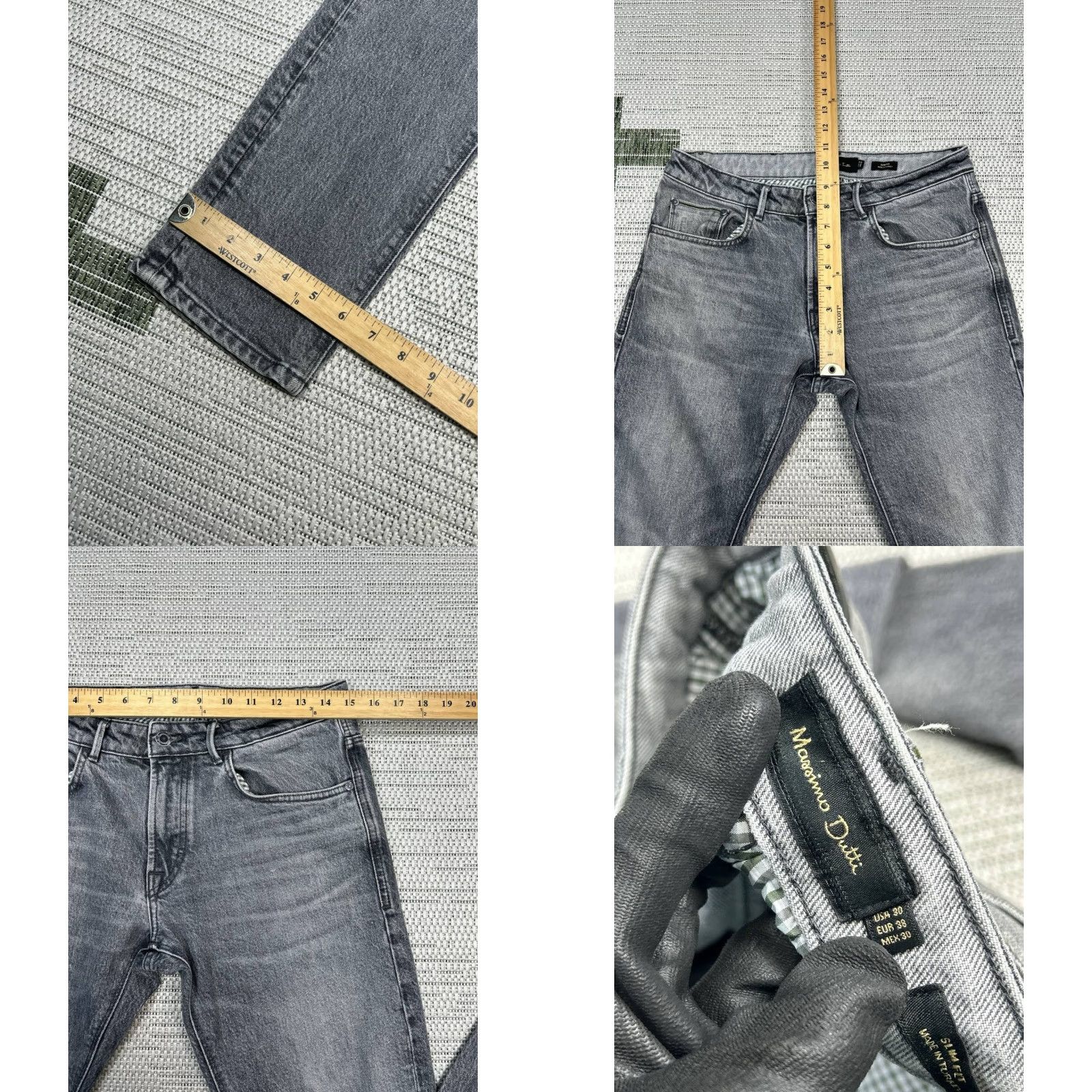 Massimo Dutti Massimo Dutti Jeans Mens 30 Gray Denim Slim Fit Jeans Regular 30 Gray City Mens Size US 30 / EU 46 - 8 Thumbnail