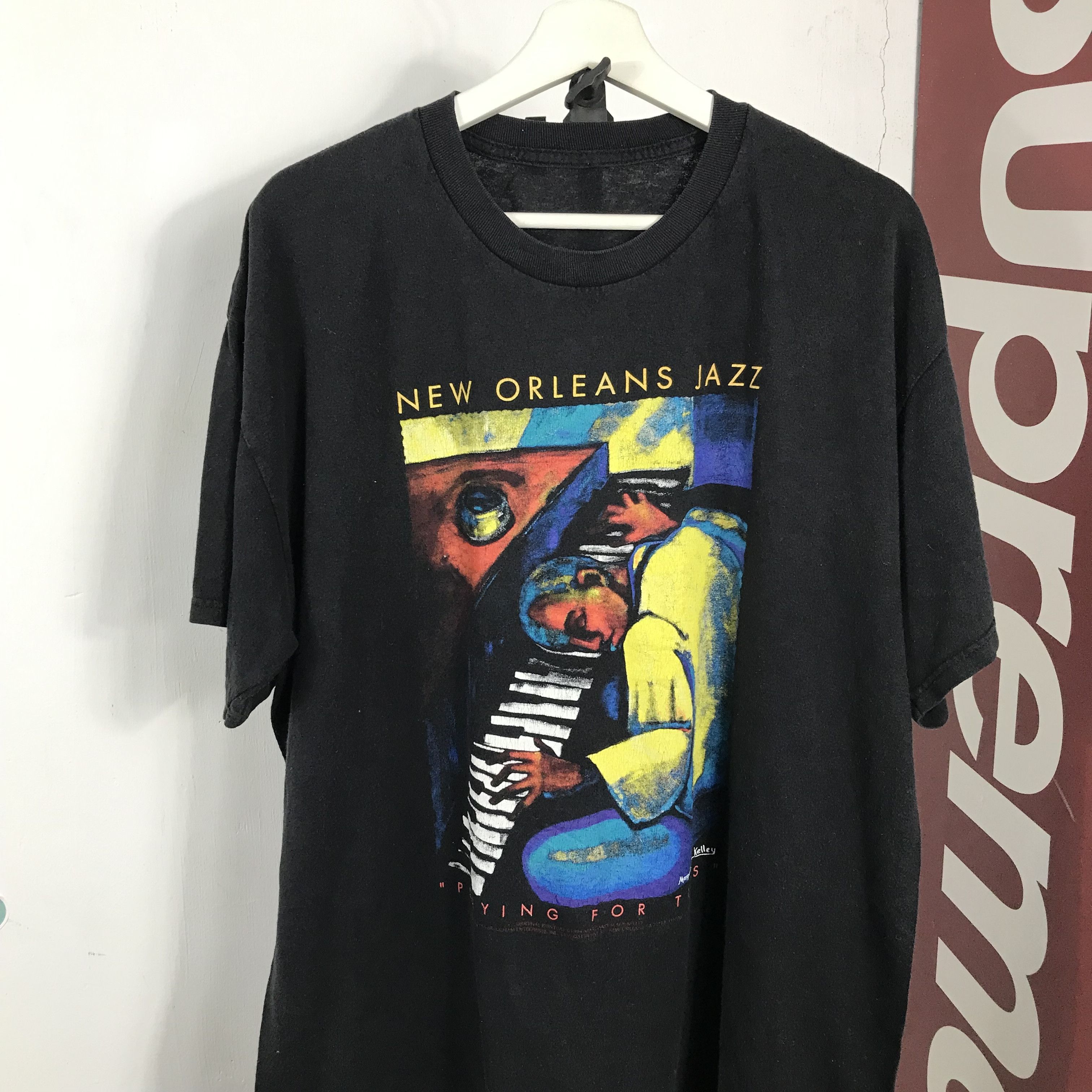 Jazz Cartier Vintage Rap Shirt New Orleans Jazz margarate slade 1994 Size US XL / EU 56 / 4 - 2 Thumbnail