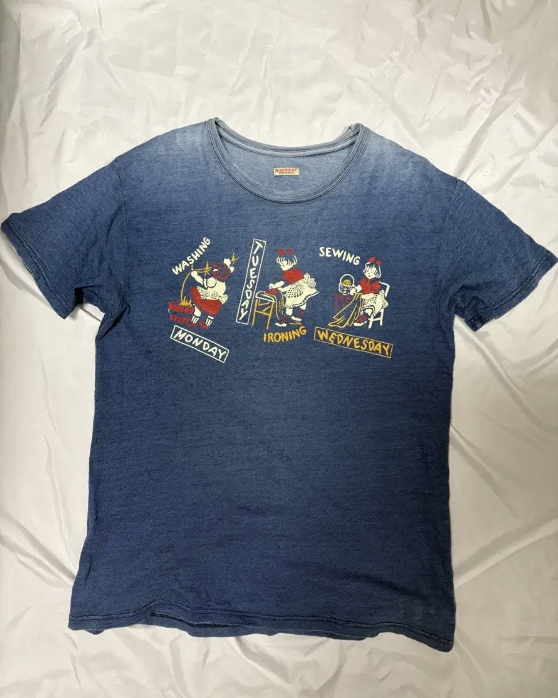 Kapital Kapital Rare Indigo Faded T-Shirts Size US XL / EU 56 / 4 - 1 Thumbnail