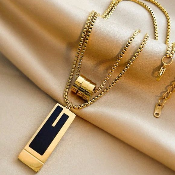 Other 1pc Double-layer Stainless Steel High-end Necklace Size ONE SIZE - 4 Thumbnail