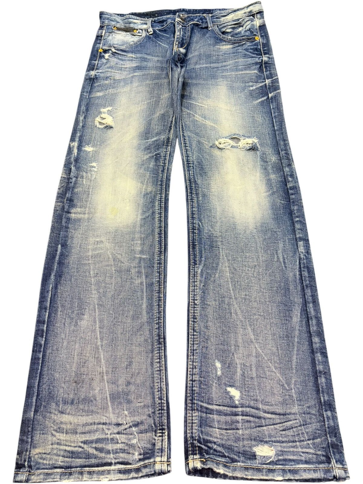 Ksubi Vintage Japanese Brand Faded Wash Distress Loose Jeans Size 31" - 1 Thumbnail