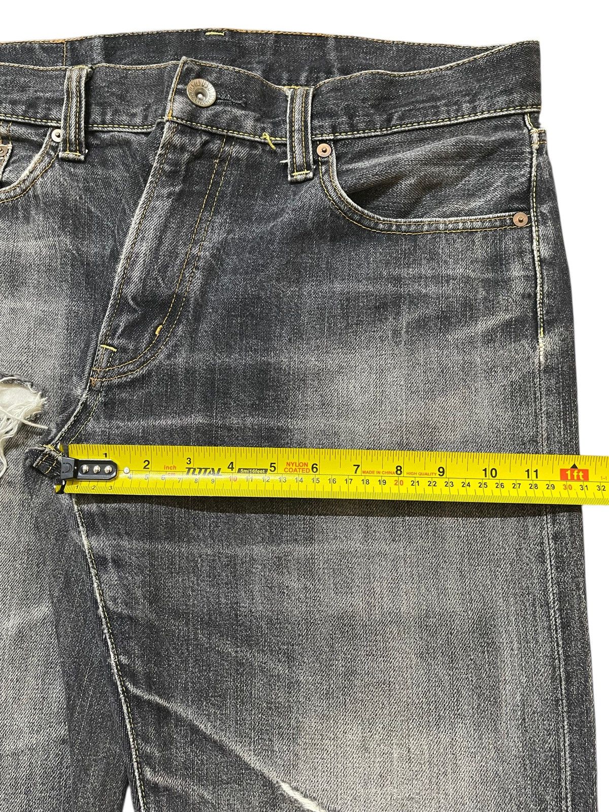 Uniqlo Vintage Japanese Uniqlo Selvedge Faded Stone Wash Distressed Size US 35 - 17 Thumbnail