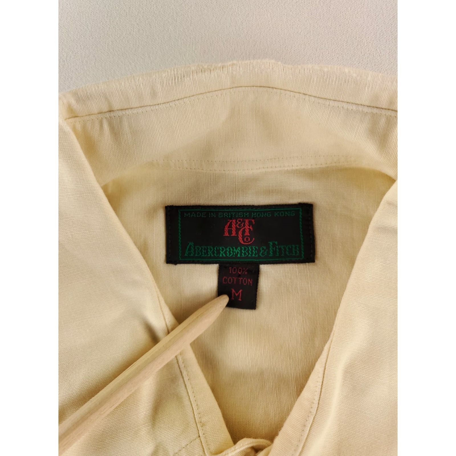 Abercrombie & Fitch VINTAGE Abercrombie & Fitch VTG 80s Button Up Fishing Shirt Yellow Mens M Beige Long Sleeve Shirt Mens M Size US M / EU 48-50 / 2 - 2 Thumbnail