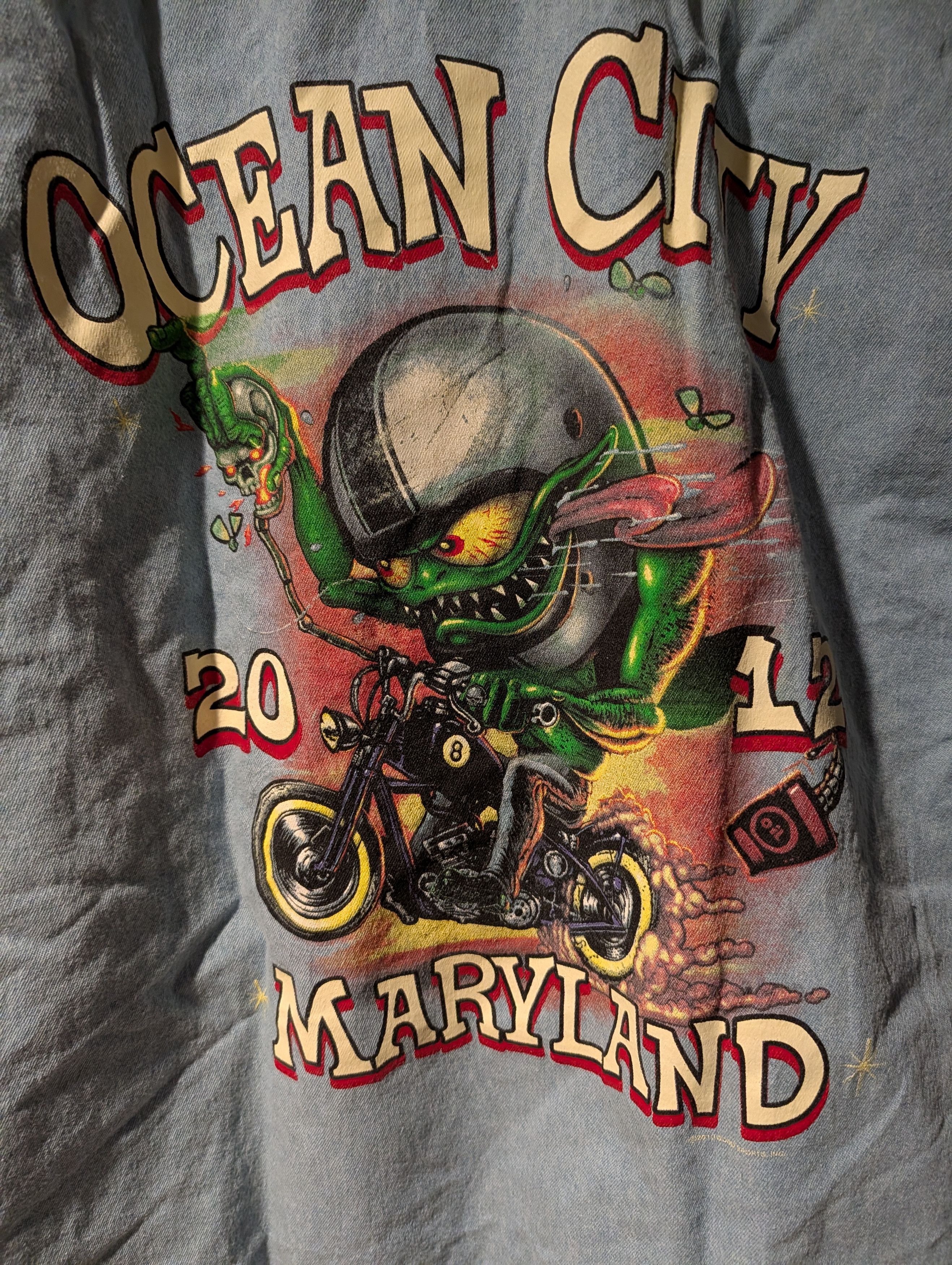 Harley Davidson Vintage 2012 Ocean City Maryland Rat Fink Button Up Shirt Size US M / EU 48-50 / 2 - 2 Thumbnail