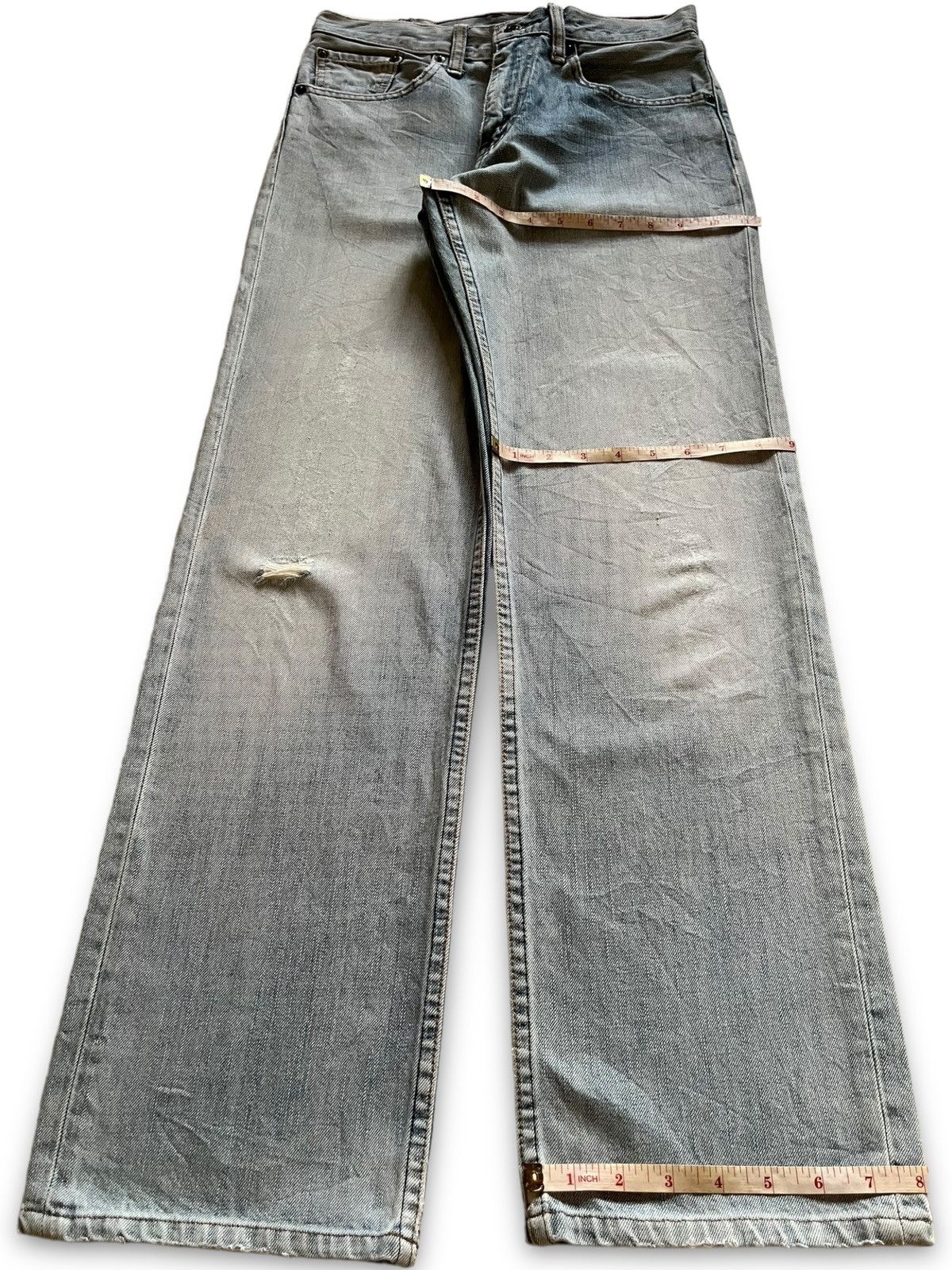 Levi's × Levi's Vintage Clothing Vintage 90s Levis 502 Light Wash Distressed Loose Jeans Size US 29 - 13 Thumbnail