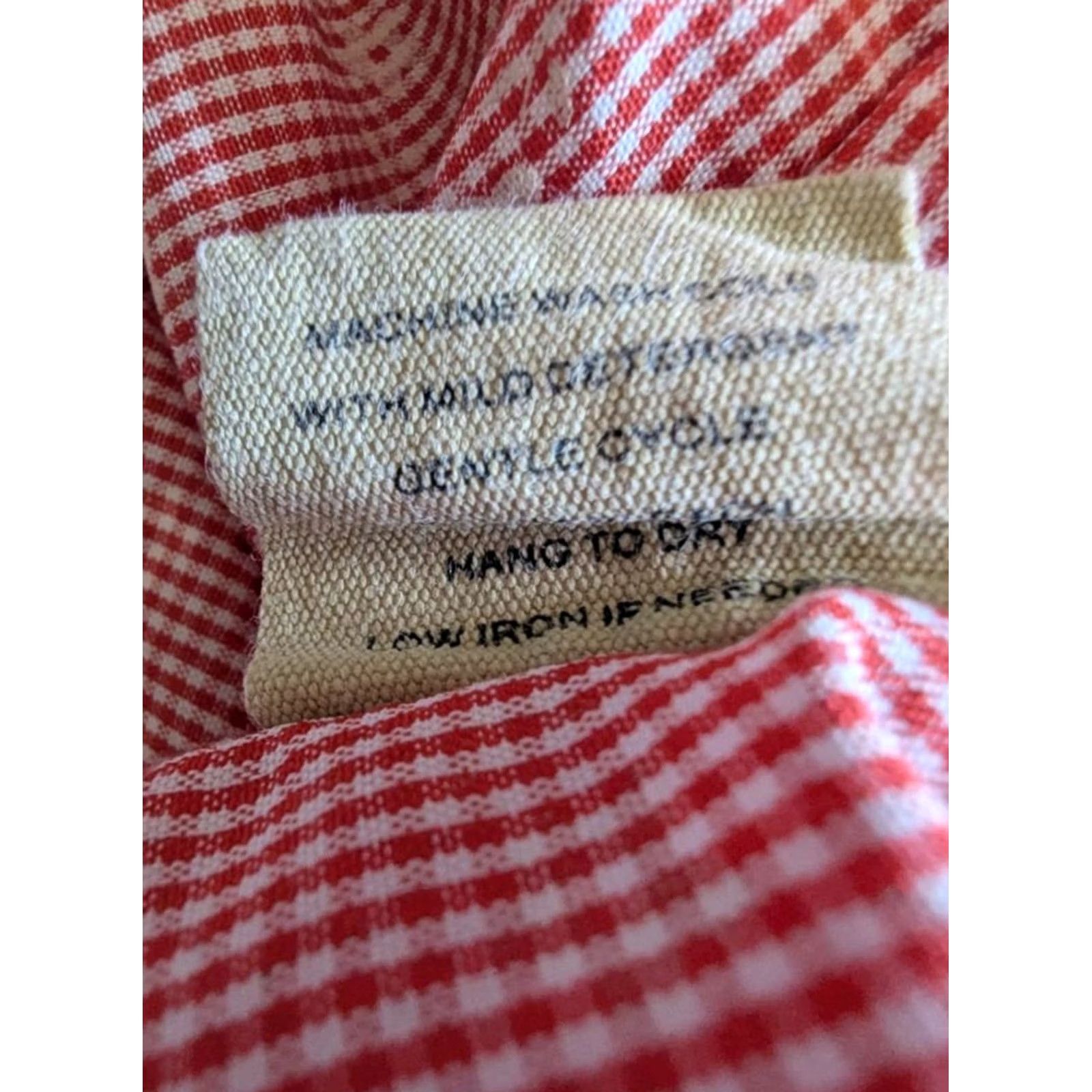 Vintage Love Notes Button-Up Shirt Sleeveless Red Gingham Floral Embroidered Ruffle Small Womens Casual Shirts Size S / US 4 / IT 40 - 8 Thumbnail