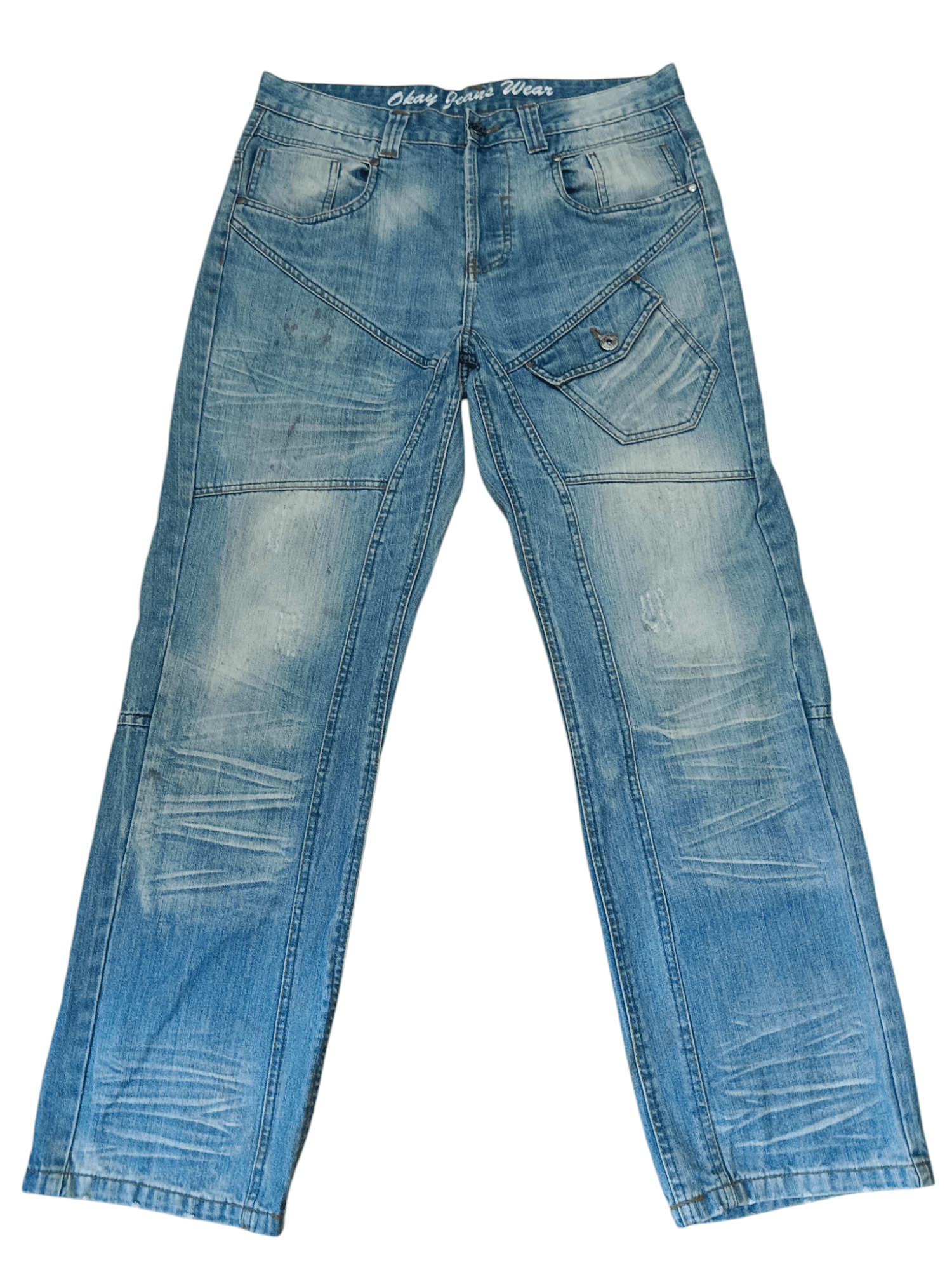Denim & Co. 🔥FYE🔥 Button Fly Distressed Punk Denim Size US 34 / EU 50 - 3 Thumbnail