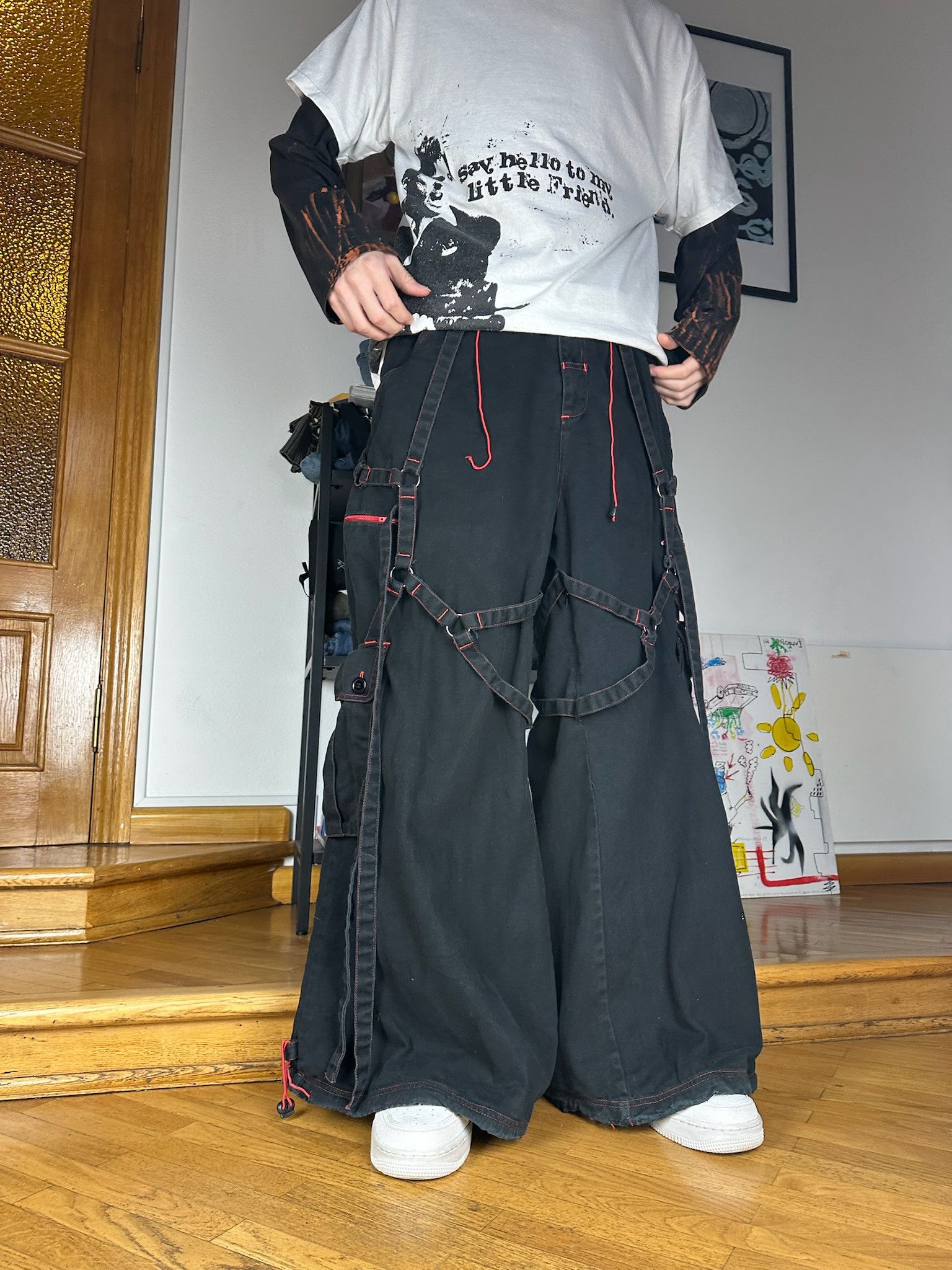 Rare Vintage Criminal Damage Bondage parachute Cargo Pants
