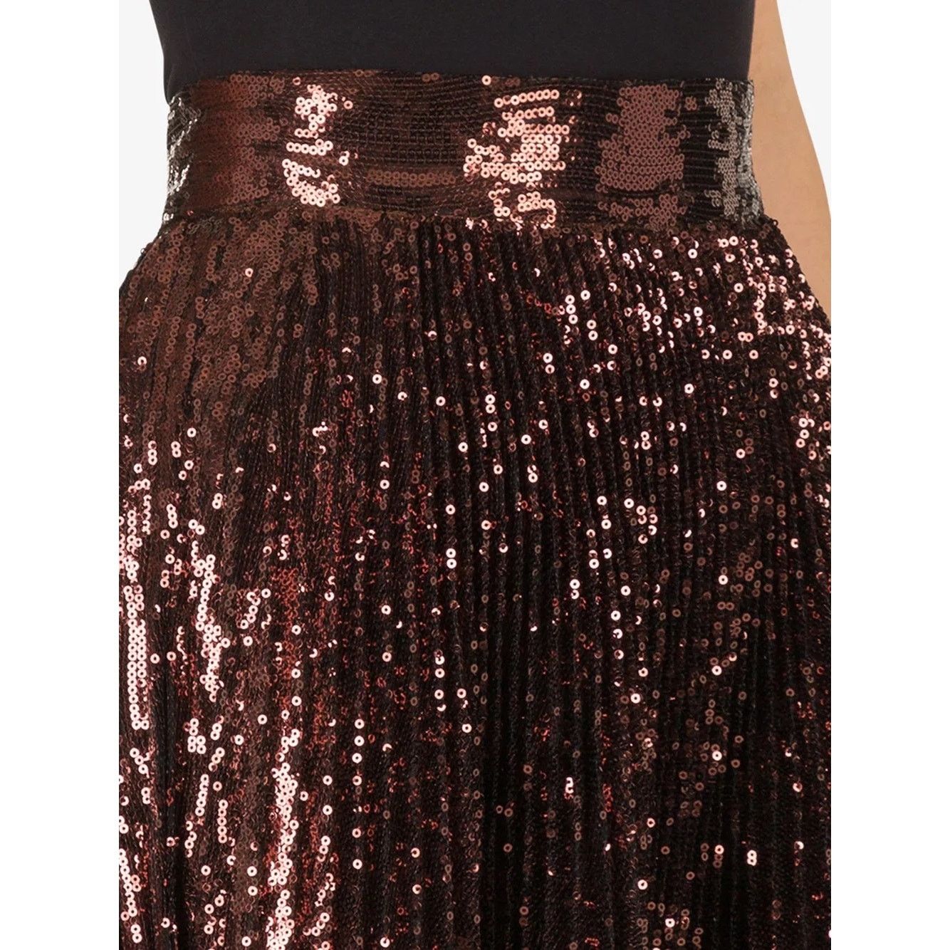 Dolce & Gabbana Dolce & Gabbana Bronze Sequin Pleated Long Skirt IT 36 Size 25" / US 0 / IT 36 - 4 Thumbnail