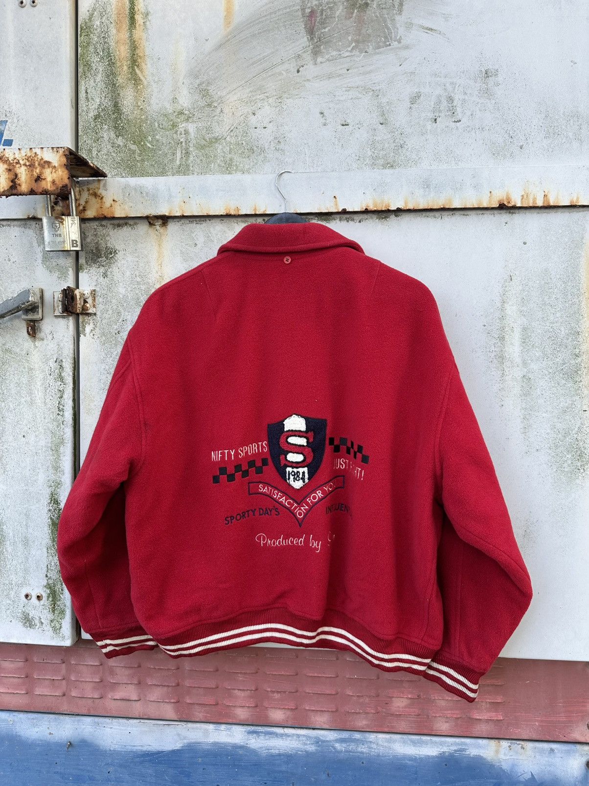 Vintage 👹Vintage Nifty Sports Embroidery Wool Bomber Jacket Size US M / EU 48-50 / 2 - 3 Thumbnail