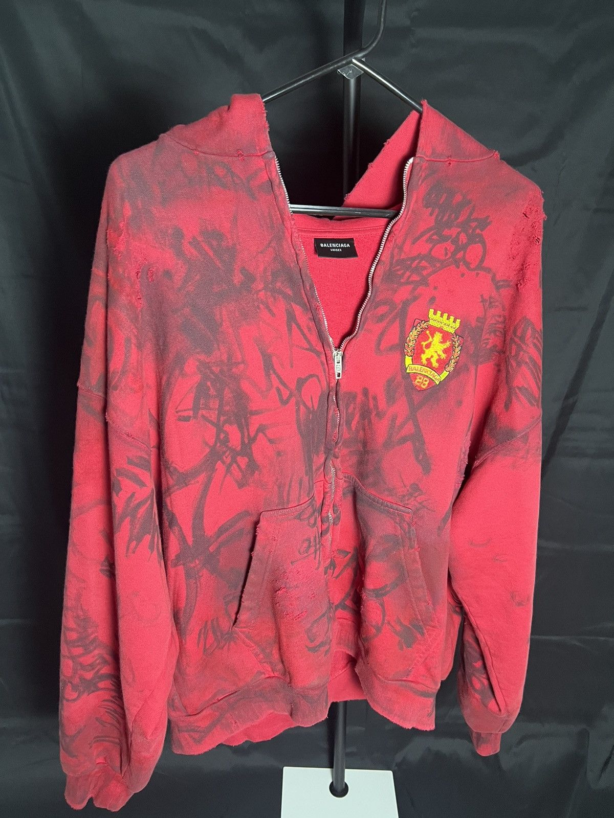 Balenciaga Red Balenciaga Skater Hoodie Grailed