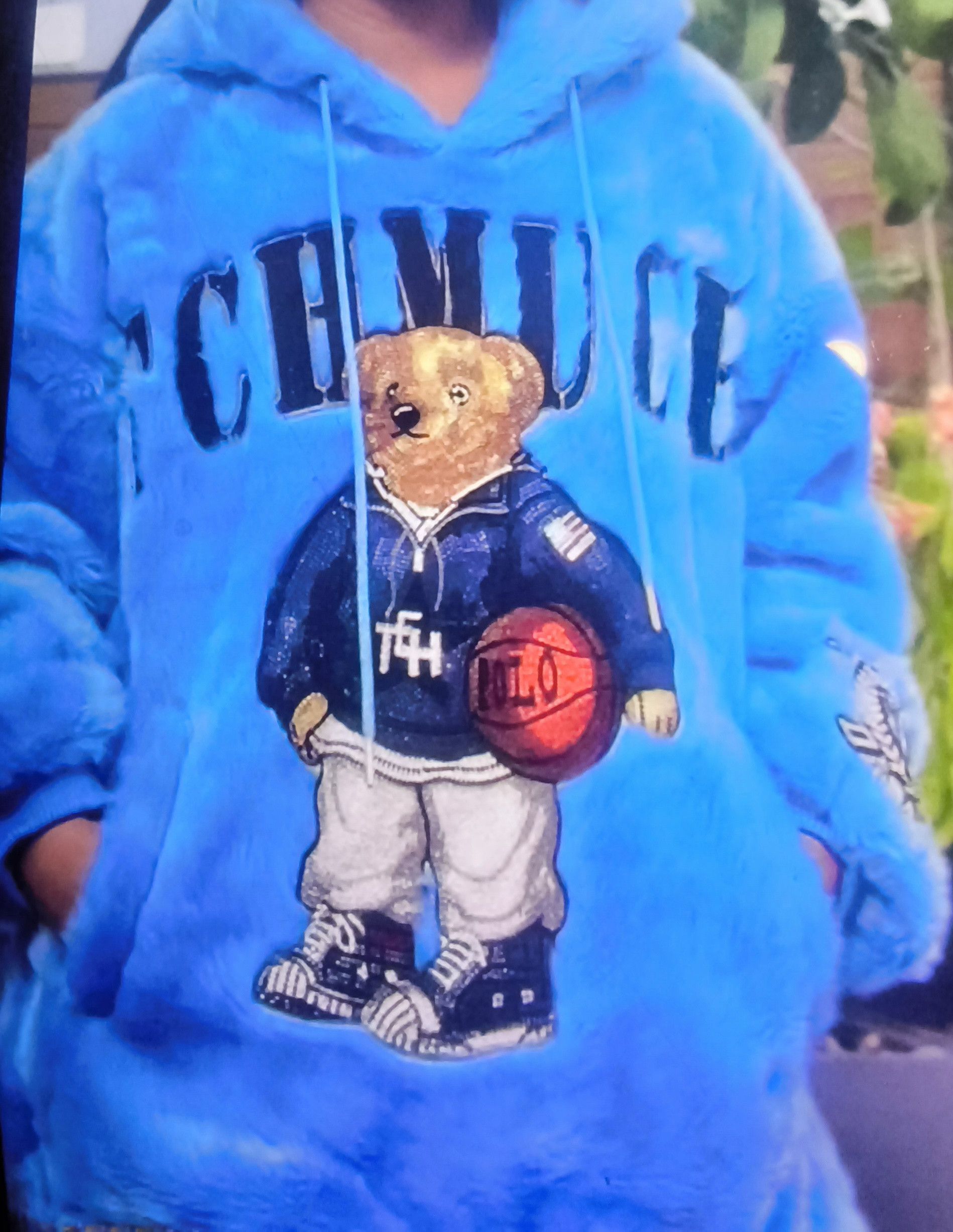 Other BLUE FAUXFUZZY HOODIE NWT SIZE L. Size L / US 10 / IT 46 - 8 Thumbnail