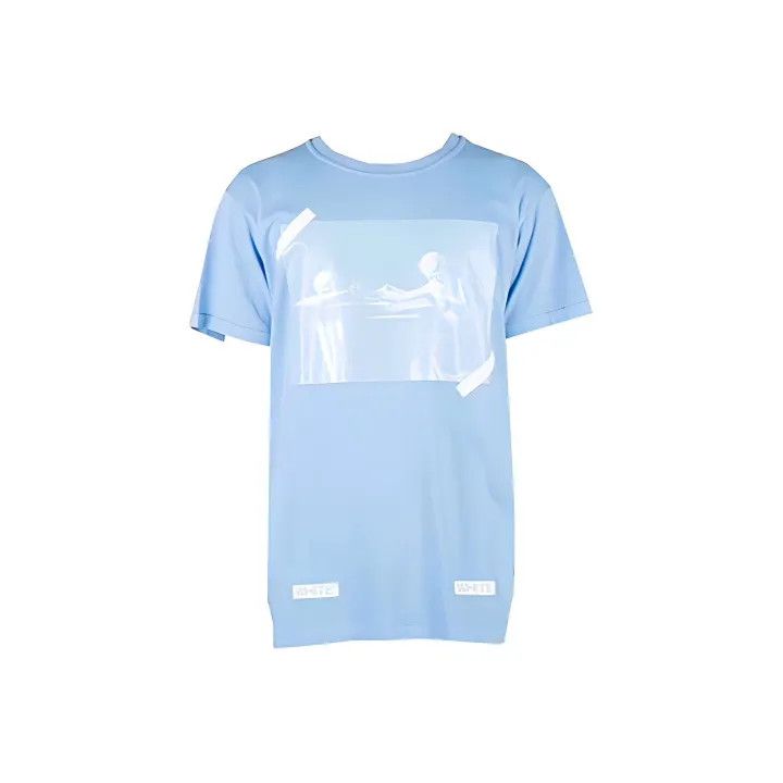 Off-White OFF-WHITE Blue Oil Painting Graphic T-Shirt 0079 Size XXS / US 00 / IT 34 - 1 Thumbnail