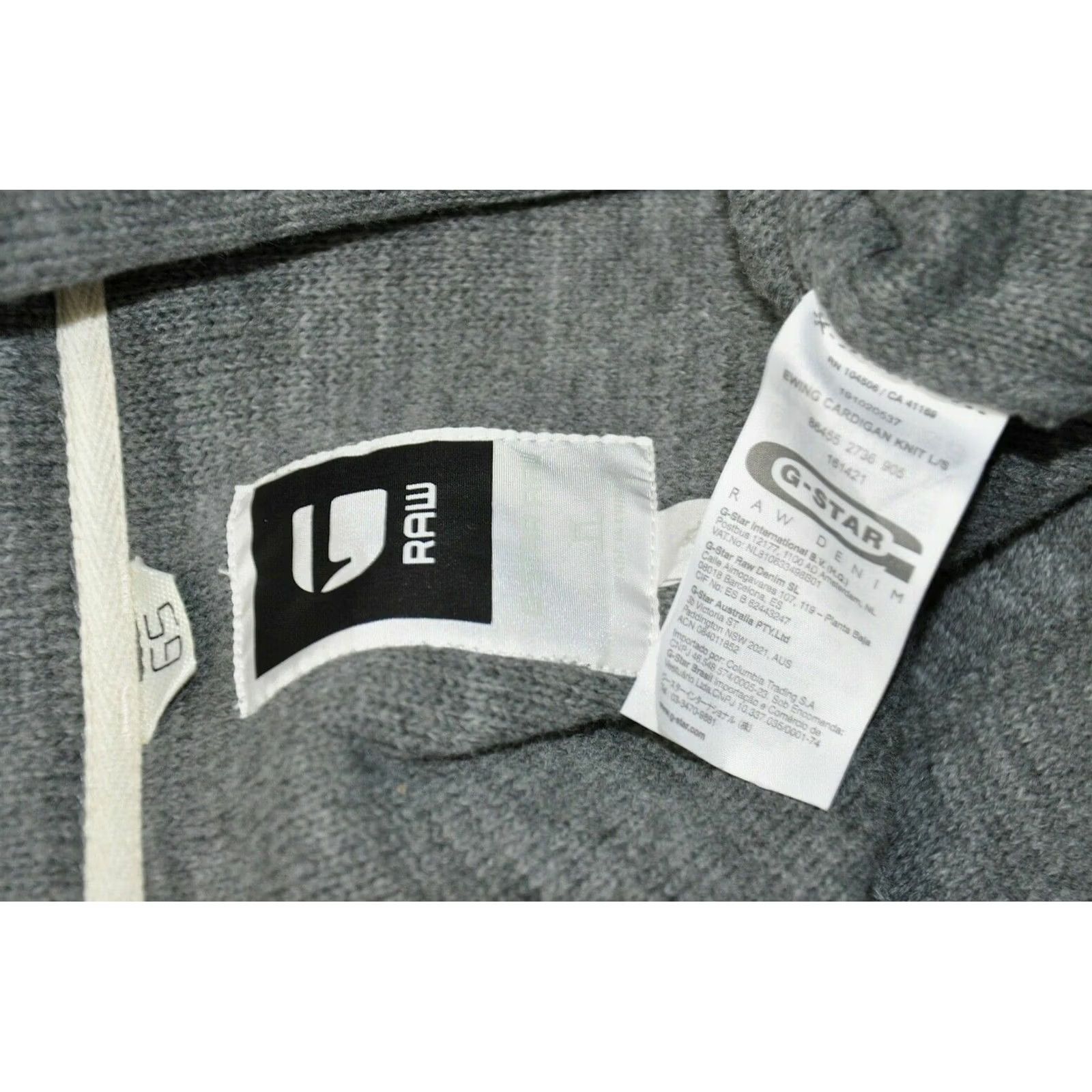 G-Star G-Star Raw Cardigan Knit XL Men Gray Ewing Knit L/S V-Neck Button Sweater Regular Size XS? Size US XL / EU 56 / 4 - 6 Thumbnail