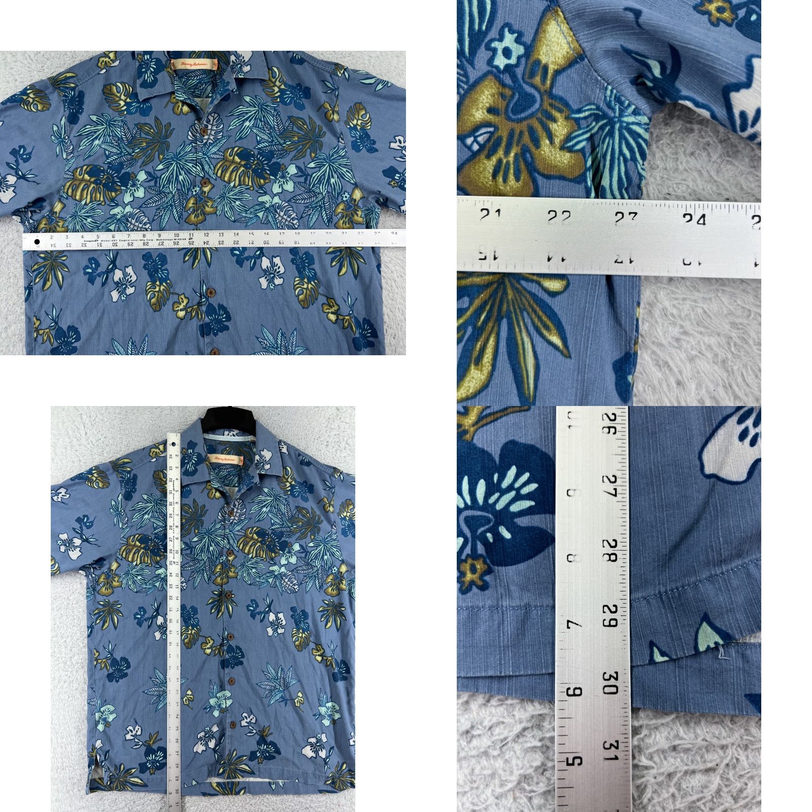 Tommy Bahama Tommy Bahama Shirt Mens Large Blue Leaf Floral Pattern Silk Button Up Hawaiian Size US L / EU 52-54 / 3 - 8 Thumbnail