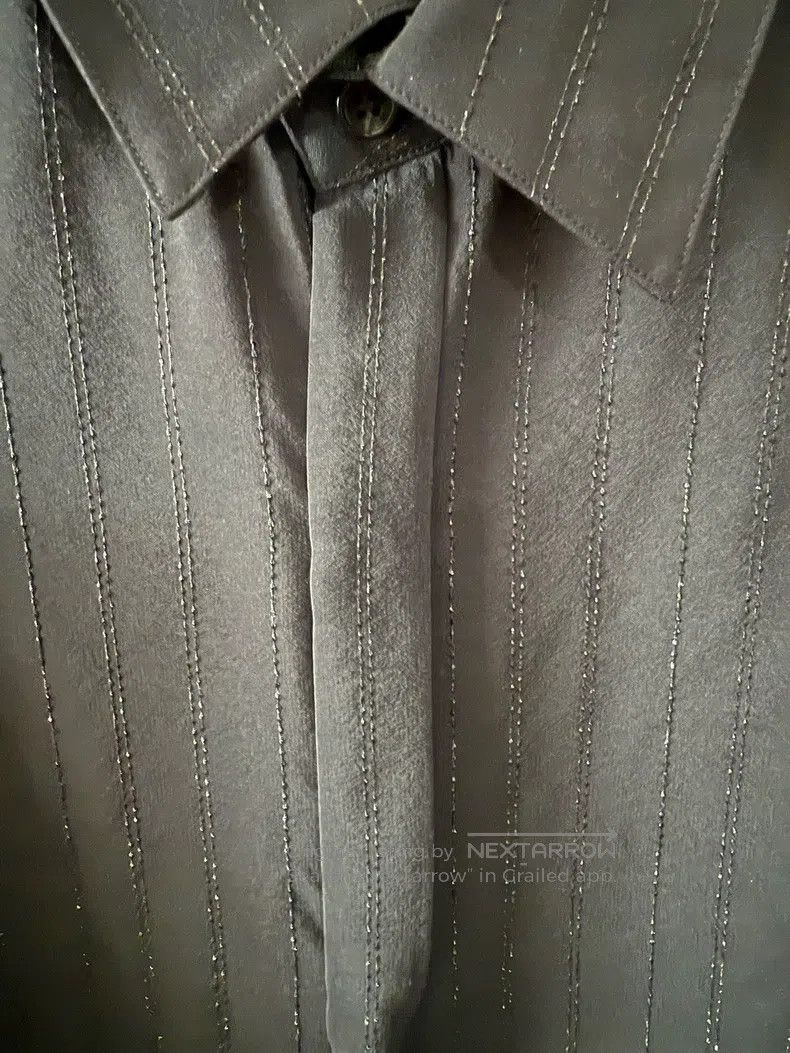 Saint Laurent Paris Saint Laurent Paris Black Silver Thread Shirt Size US M / EU 48-50 / 2 - 9 Thumbnail