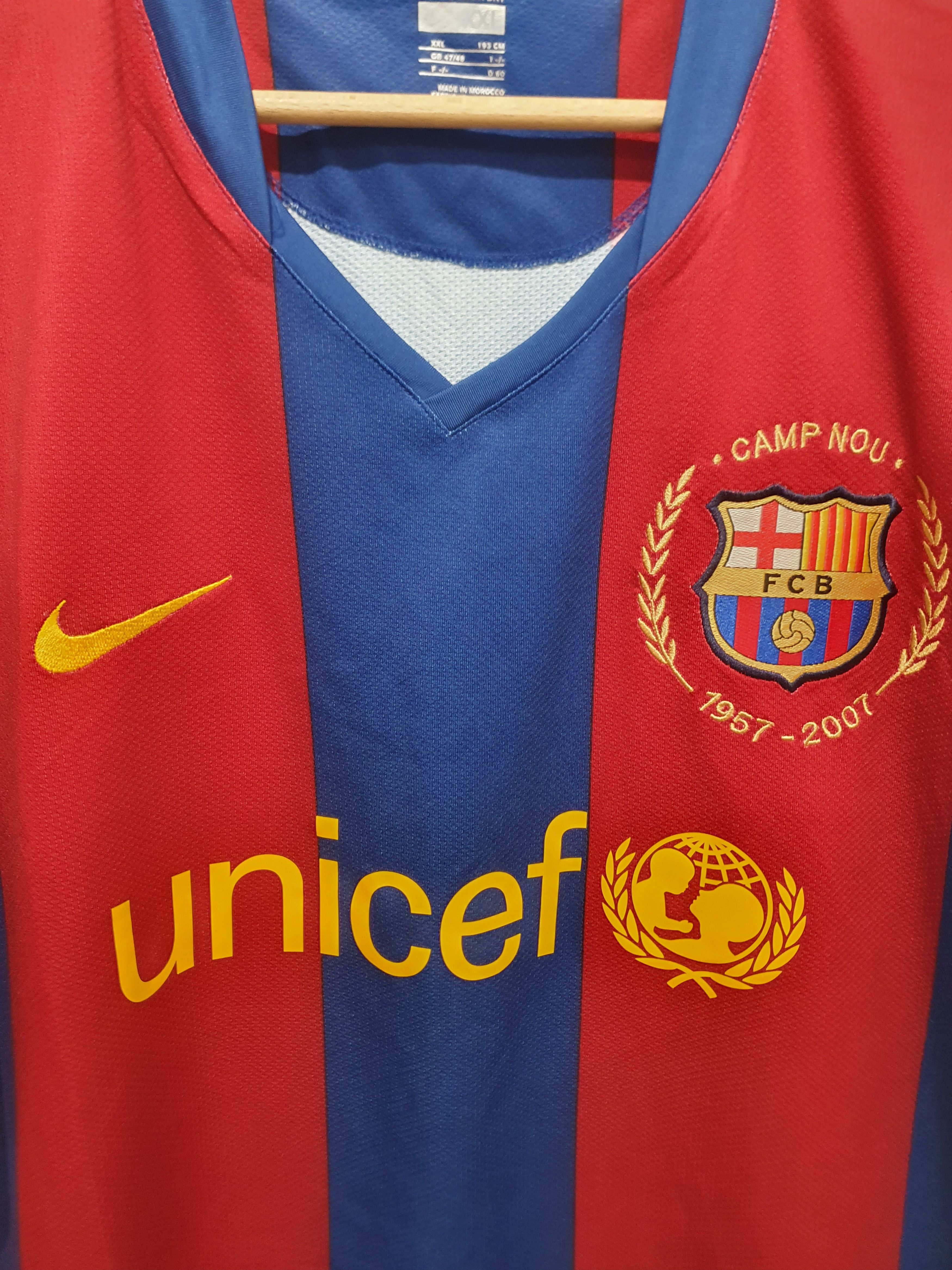 FC BARCELONA 2007 2008 NIKE SIZE XXL 2XL SHIRT JERSEY