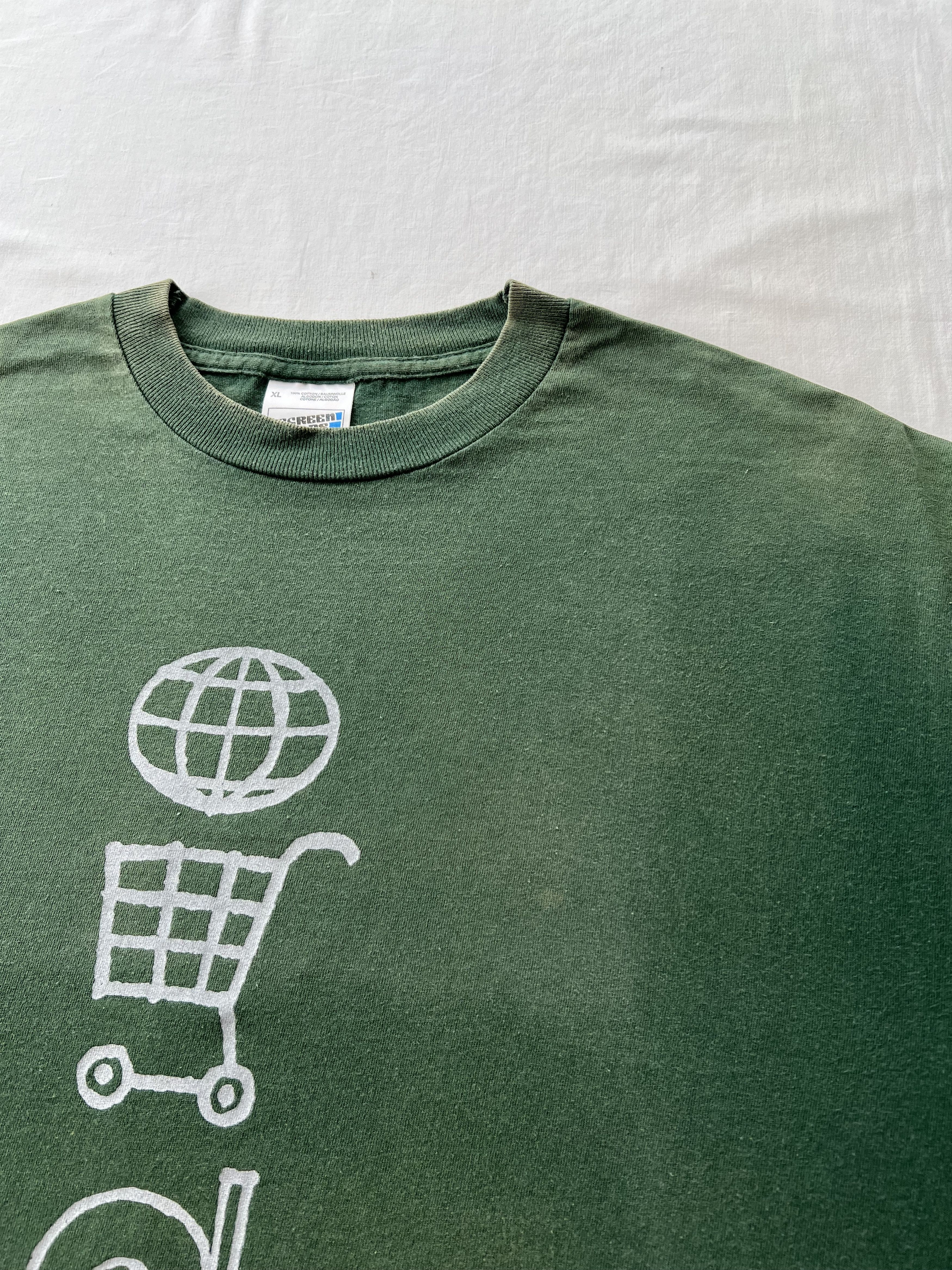 Vintage 1997 U2 Popmart Tour Rock Band Faded Green T-shirt