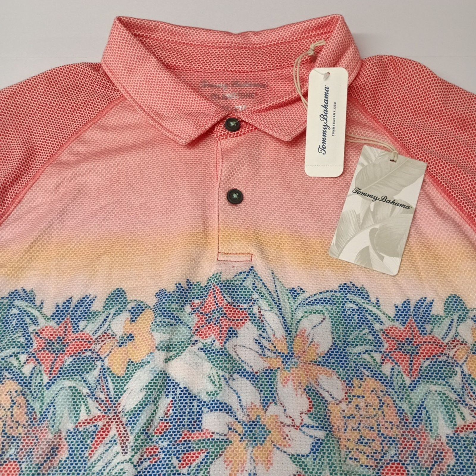 Tommy Bahama Tommy Bahama Polo Shirt Floral Island Zone Men Size 2XL Pink Size US XXL / EU 58 / 5 - 2 Thumbnail
