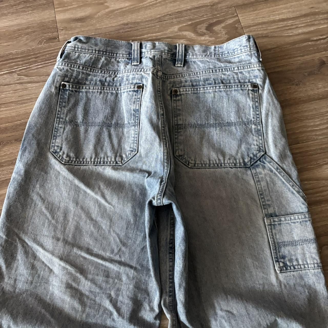 Japanese Brand Crazy Vintage Y2K/2000s Baggy Faded Wash Skater Style Carpenter Denim Jeans! 33x33 Size US 33 - 7 Thumbnail