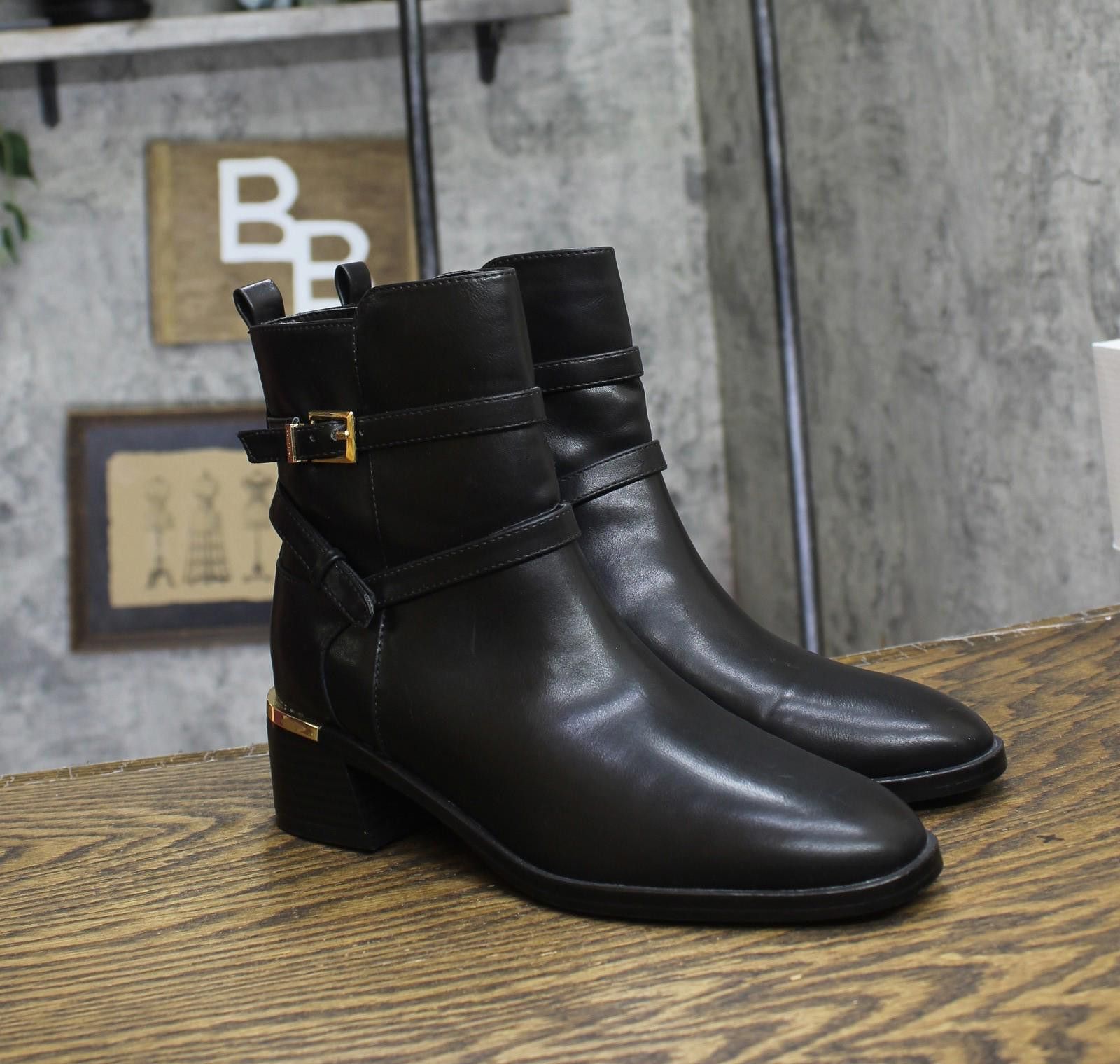 Nwt Calvin Klein Buckle Jasen Bootie Kcjasen Black 6.5m