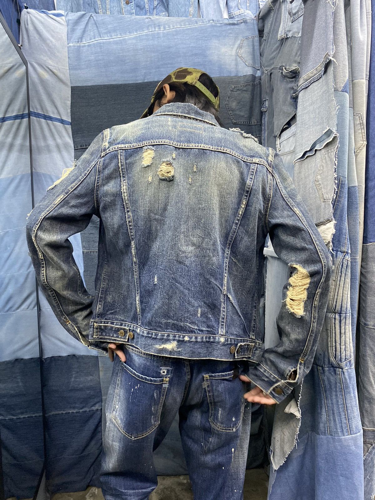 Polo Ralph Lauren Denim & Supply Flag Patch Denim Trucker Jacket Sz M Blue  $228