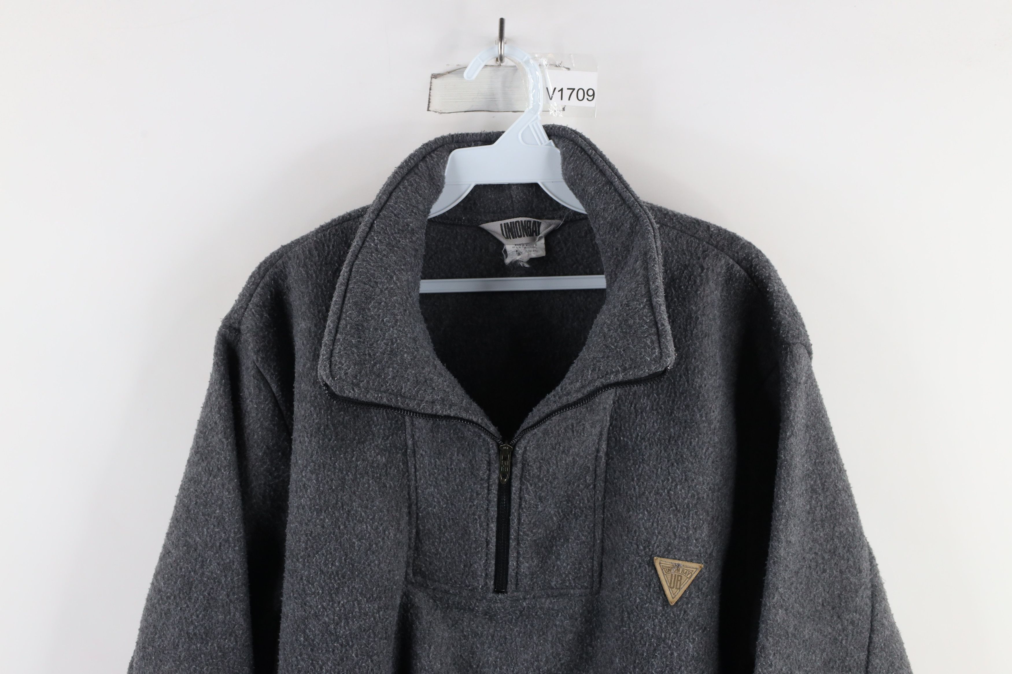UNIONBAY × Vintage Vintage 90s Union Bay Half Zip Fleece Pullover Sweater Gray Size US M / EU 48-50 / 2 - 2 Thumbnail