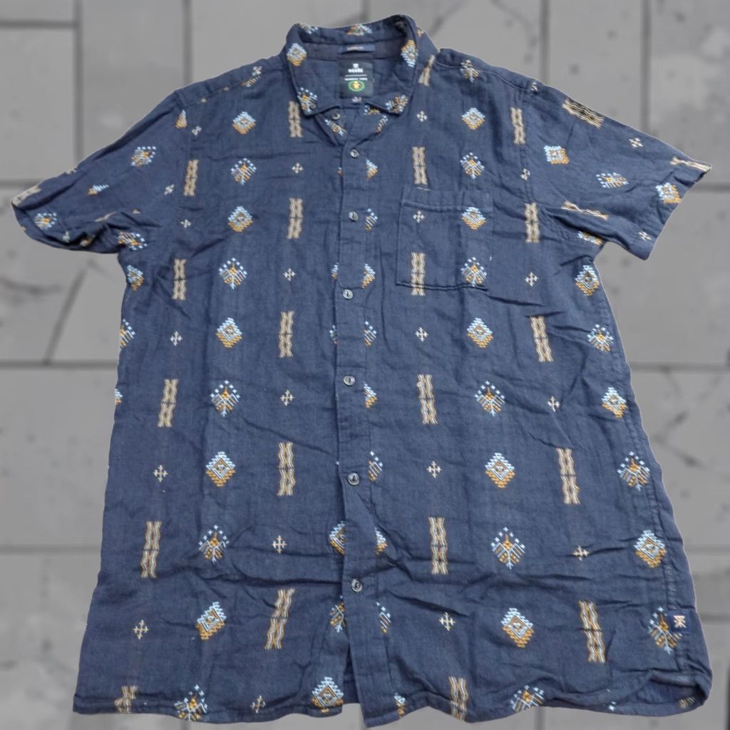 Roark Roark Shirt Large Blue Manawa Tapu Man Men Short Sleeve Button-Up Collared Cotton Geometric Size US L / EU 52-54 / 3 - 1 Thumbnail