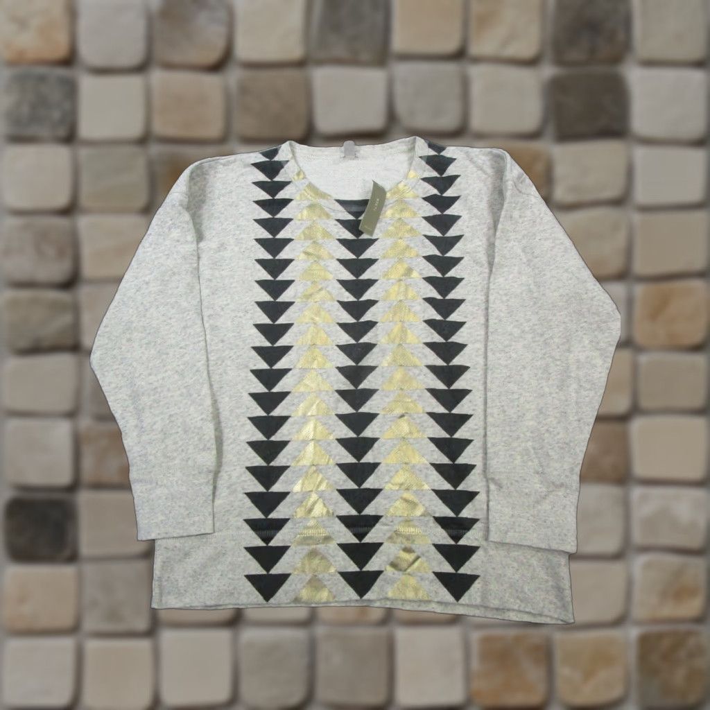 J.Crew J.Crew Sweater Womens XL Beige Yellow Black Cotton Knit Pullover New Size XL / US 12-14 / IT 48-50 - 1 Thumbnail
