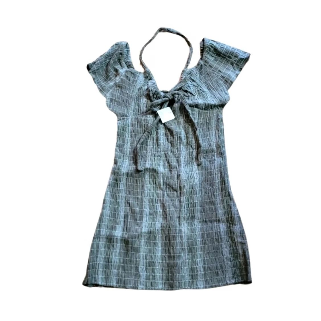 Free People Free People Dress Womens Medium Army Green Smocked Fitted Mini Halter Party Size M / US 6-8 / IT 42-44 - 2 Thumbnail