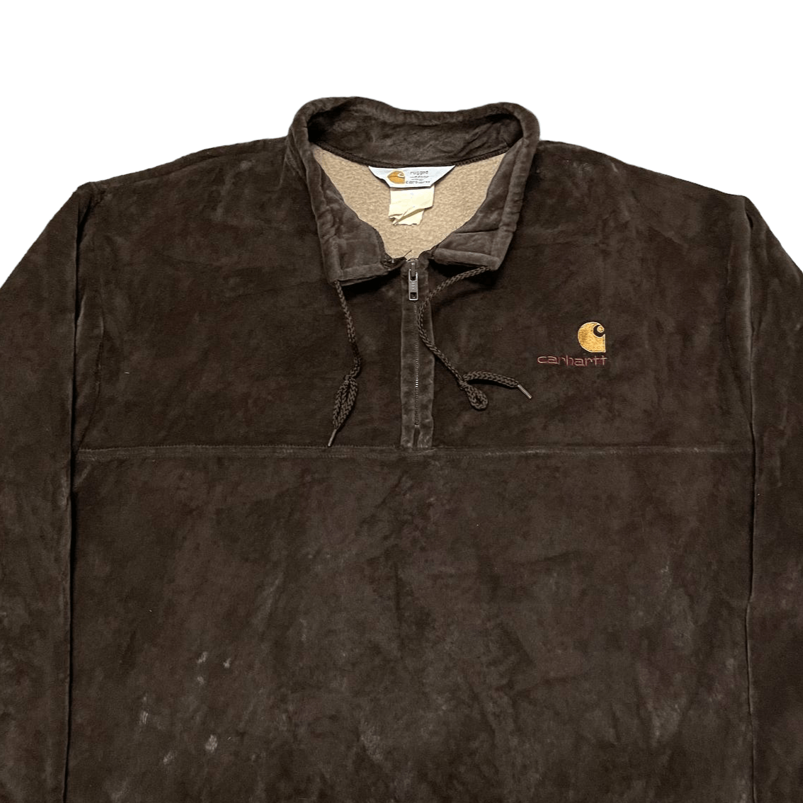 Carhartt Vintage Carhartt Brown Velvet Half Zipper Jacket Size US L / EU 52-54 / 3 - 2 Thumbnail