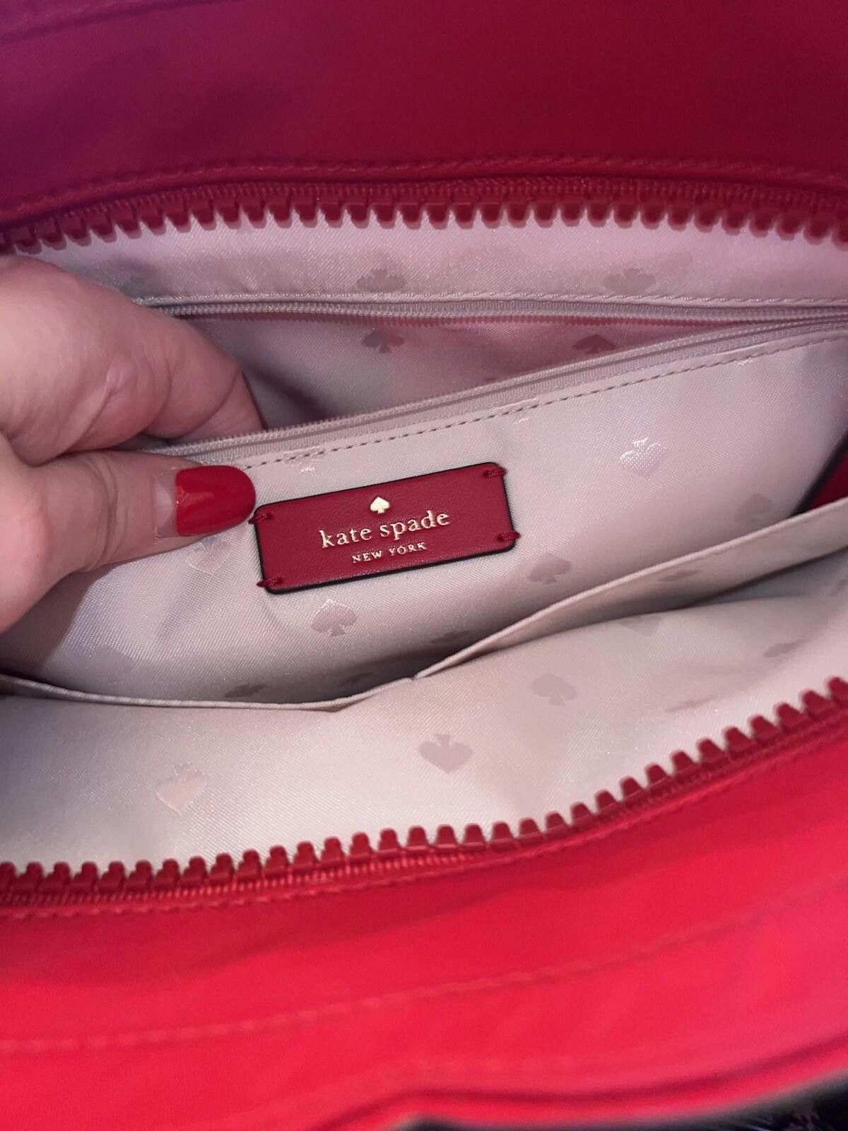 Kate Spade NEW Kate Spade Red Nylon Handbag Purse Tote Bag w/ Scarf Size ONE SIZE - 10 Thumbnail