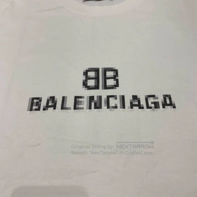 Balenciaga Balenciaga White Double B Mosaic Short Sleeve Size US M / EU 48-50 / 2 - 8 Thumbnail
