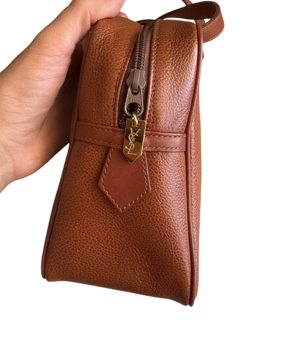 Vintage × Yves Saint Laurent Yves Saint Laurent YSL Brown Leather Handbag Size ONE SIZE - 10 Thumbnail
