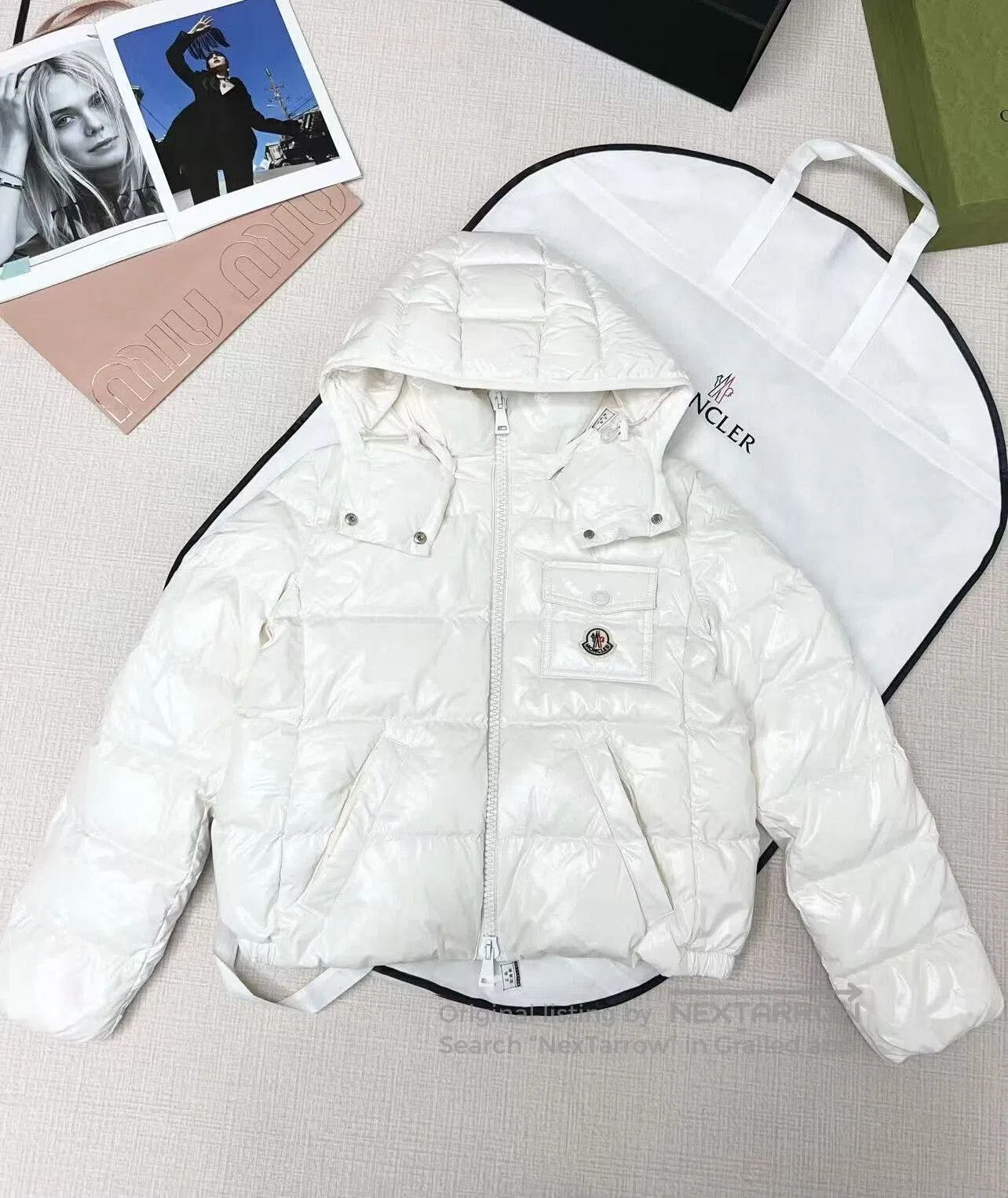 Moncler Moncler Andro White Short Down Jacket. Size XS / US 0-2 / IT 36-38 - 1 Thumbnail