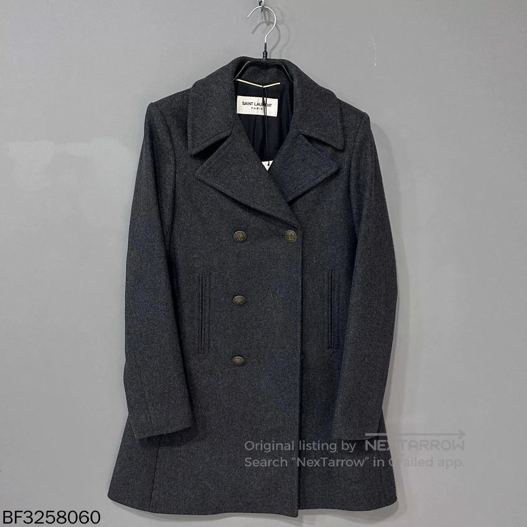 Saint Laurent Paris Saint Laurent Runway Navy Anchor Gold Button Coat. Size XS / US 0-2 / IT 36-38 - 2 Thumbnail